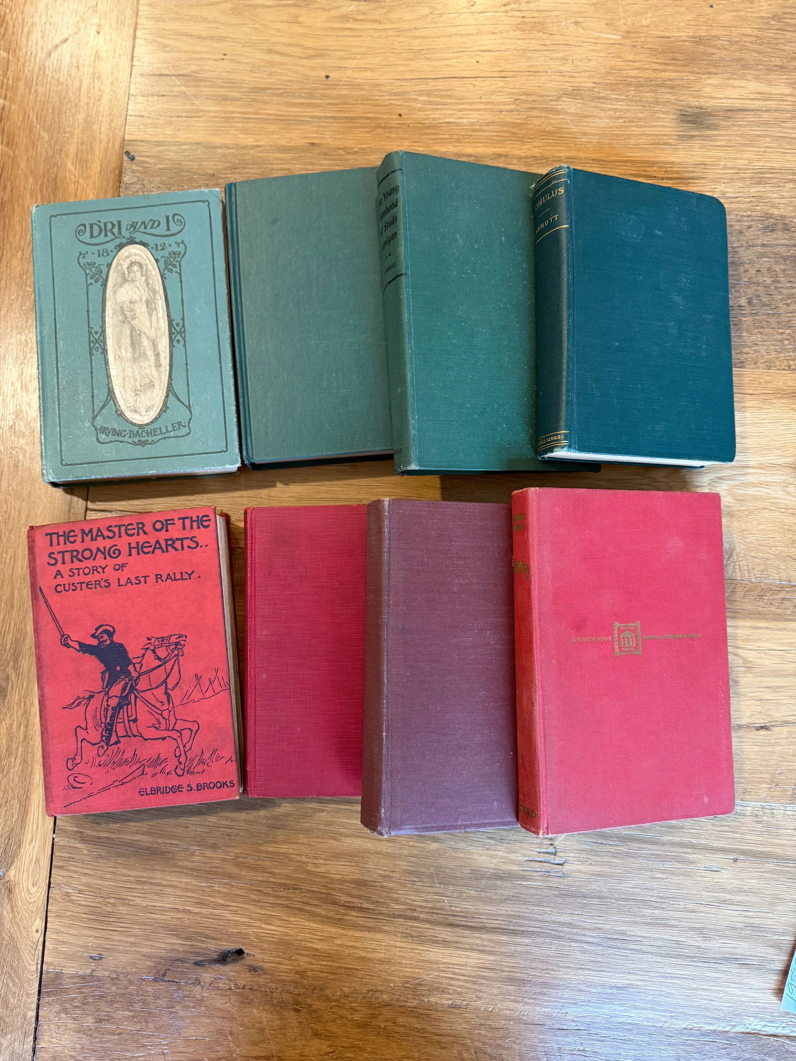 Set of 8 Antique Vintage Decor Designer Collection Hardcover Books Red Green Decor - 14