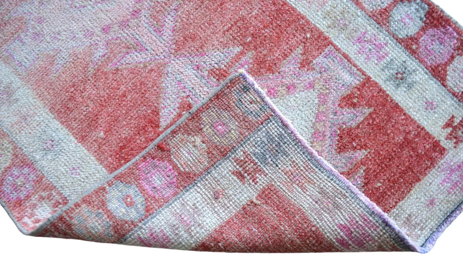 Kurdish Herki Hand-Knotted Distressed Runner Rug - 11