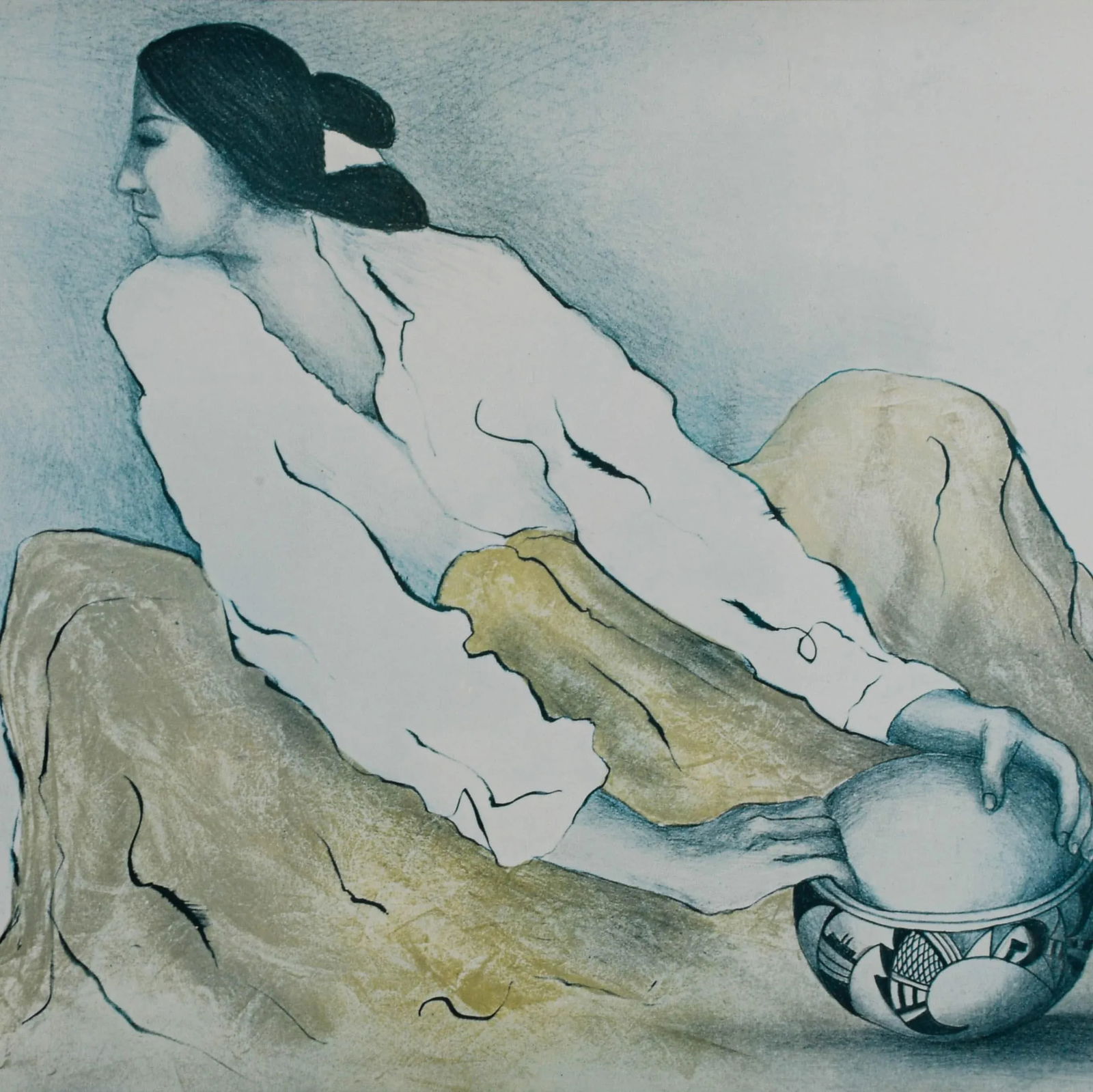 Framed r.c. Gorman "Hands of History" Print - 2