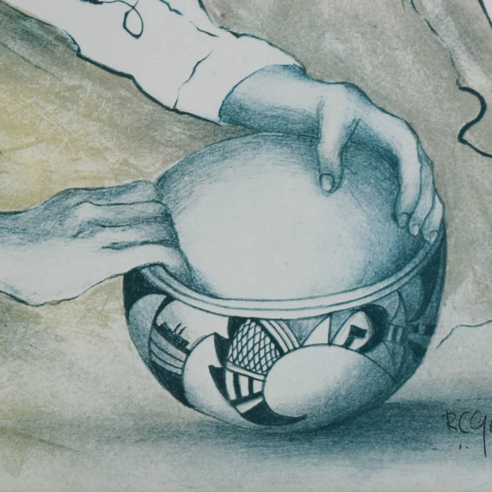 Framed r.c. Gorman "Hands of History" Print - 3