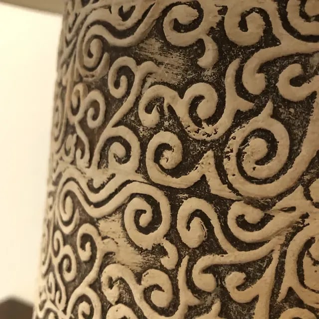 1990s Composition Style Sebring Table Lamp - 5