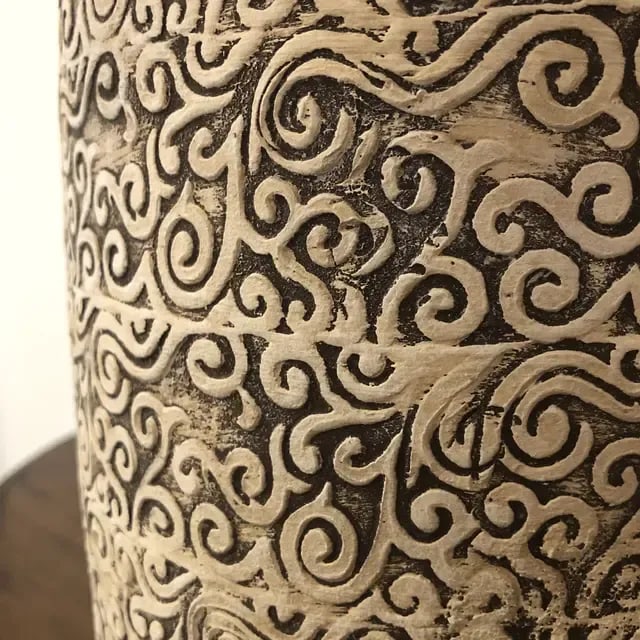 1990s Composition Style Sebring Table Lamp - 7