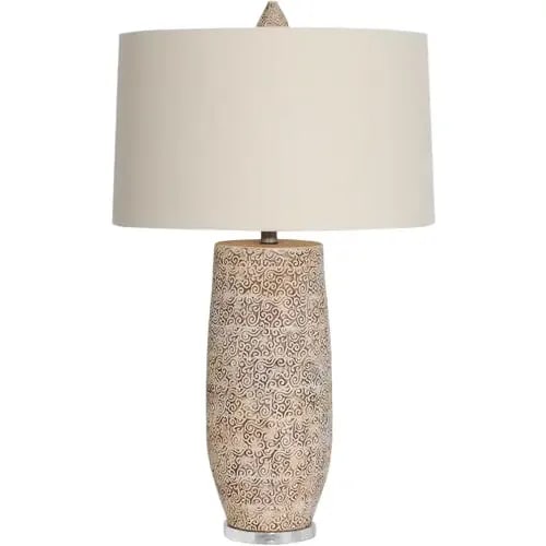 1990s Composition Style Sebring Table Lamp - 8