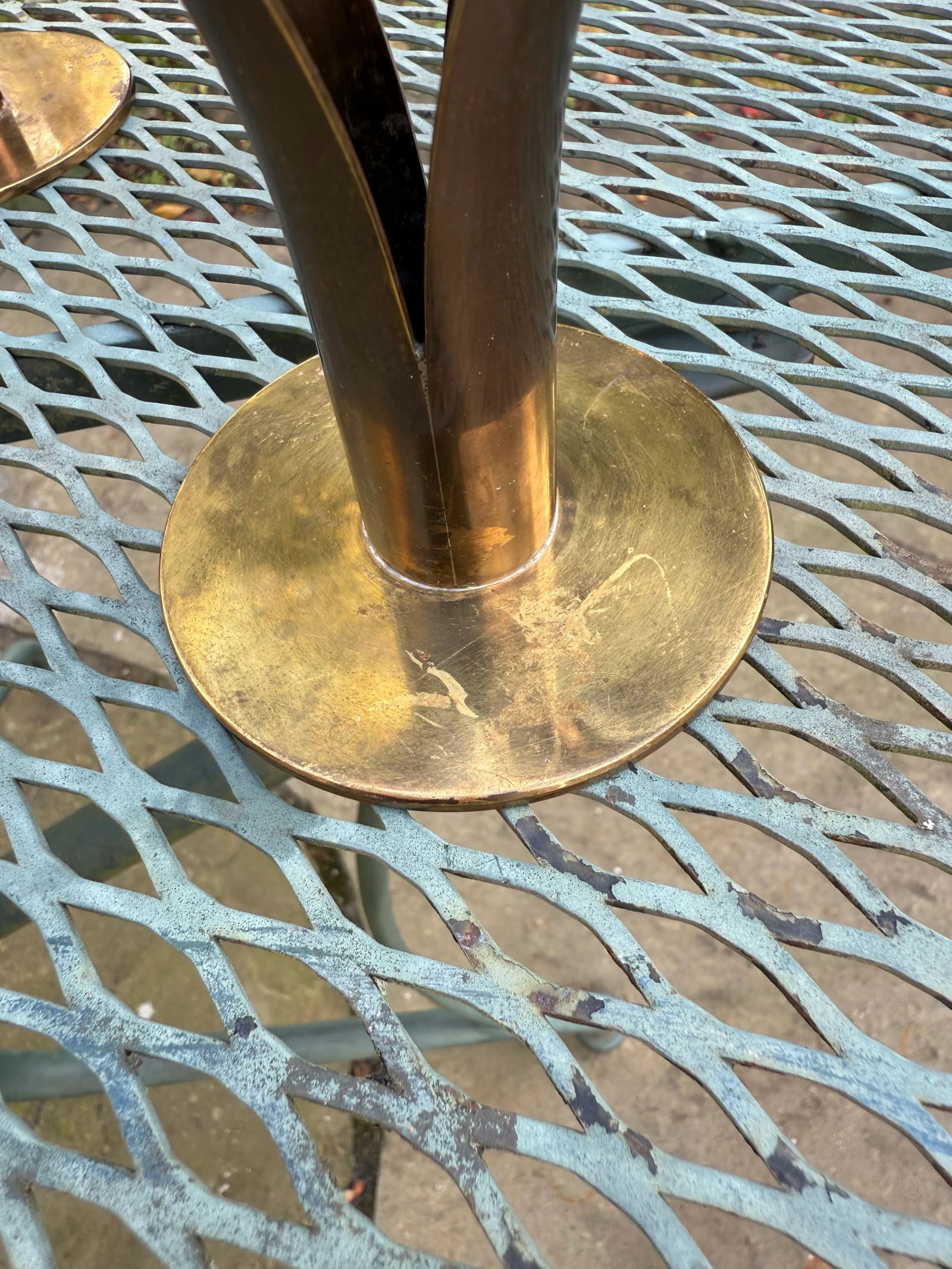 Pair of Ystad Metall Ivar Ã…lenius Björk Swedish Lily Brass Mid-Century Candlesticks - 8