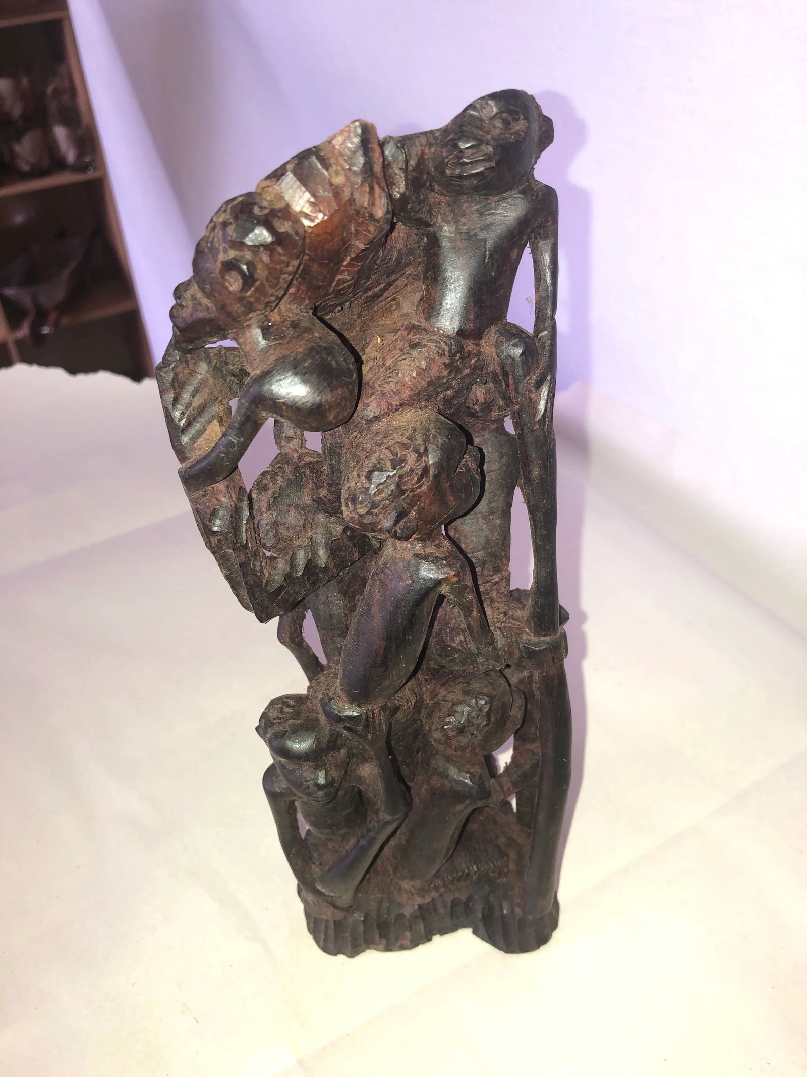 Late 20th Century Figurative Wooden Hand Carved African Sculpture - 11