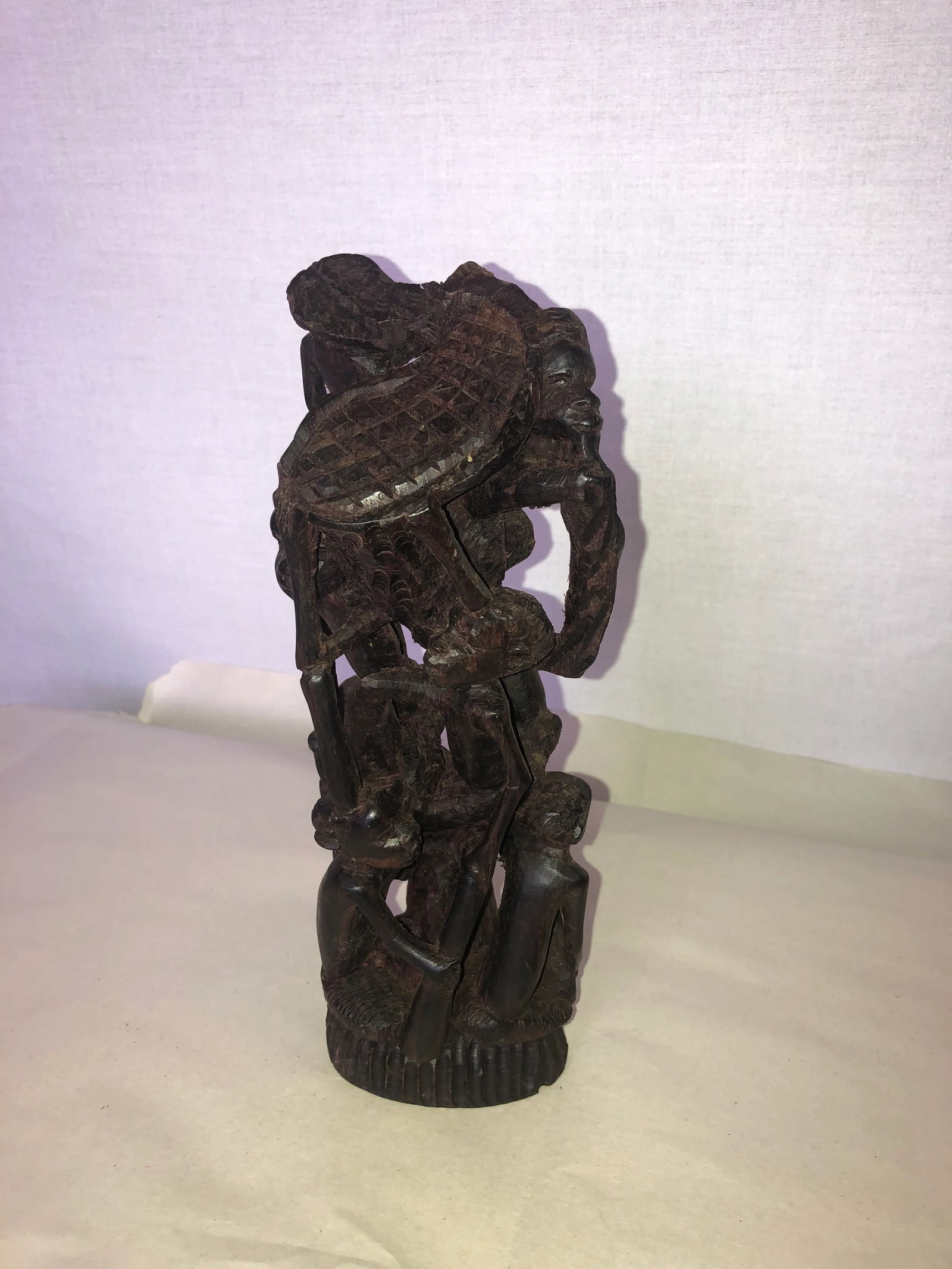 Late 20th Century Figurative Wooden Hand Carved African Sculpture - 3