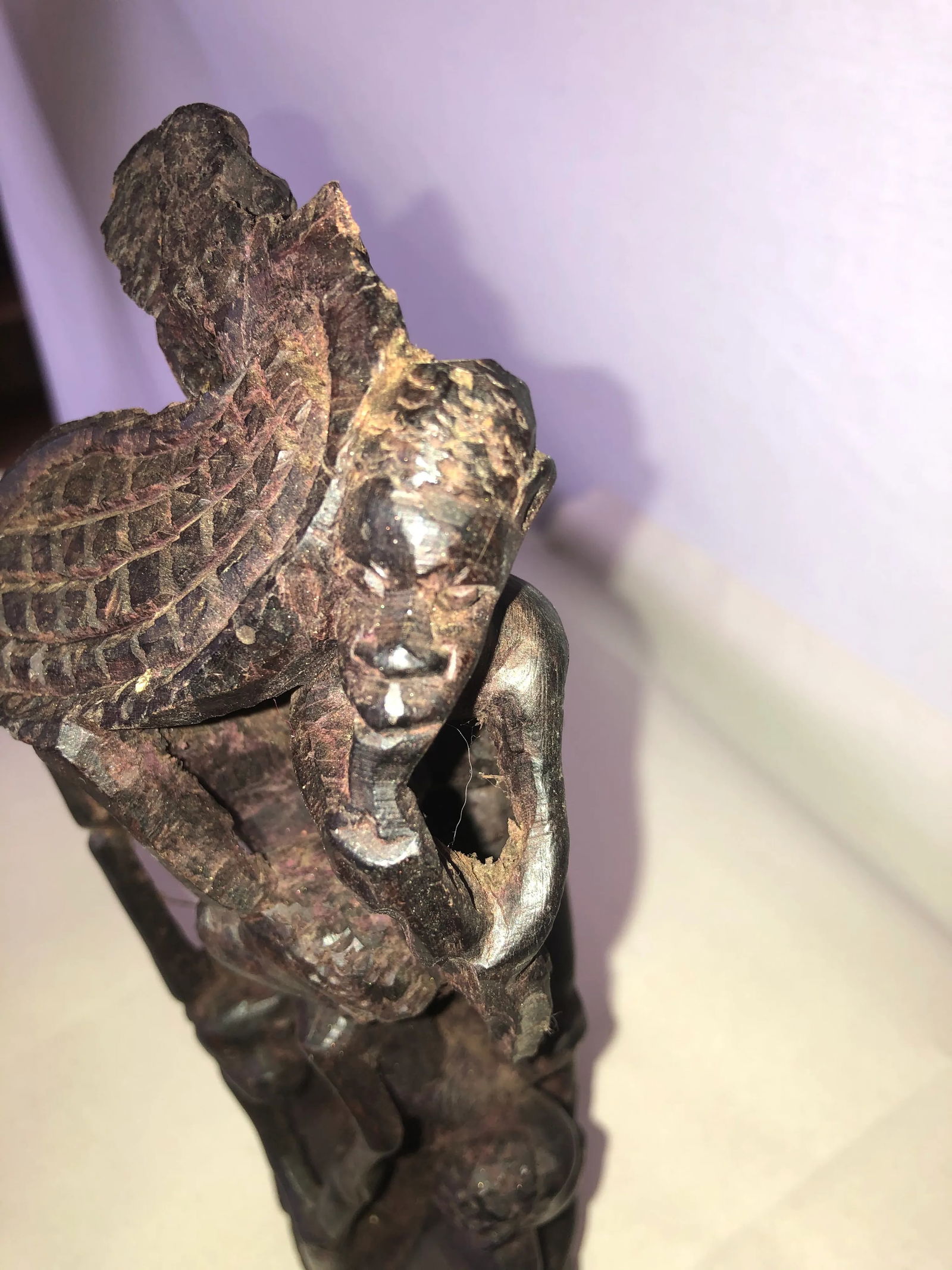 Late 20th Century Figurative Wooden Hand Carved African Sculpture - 6