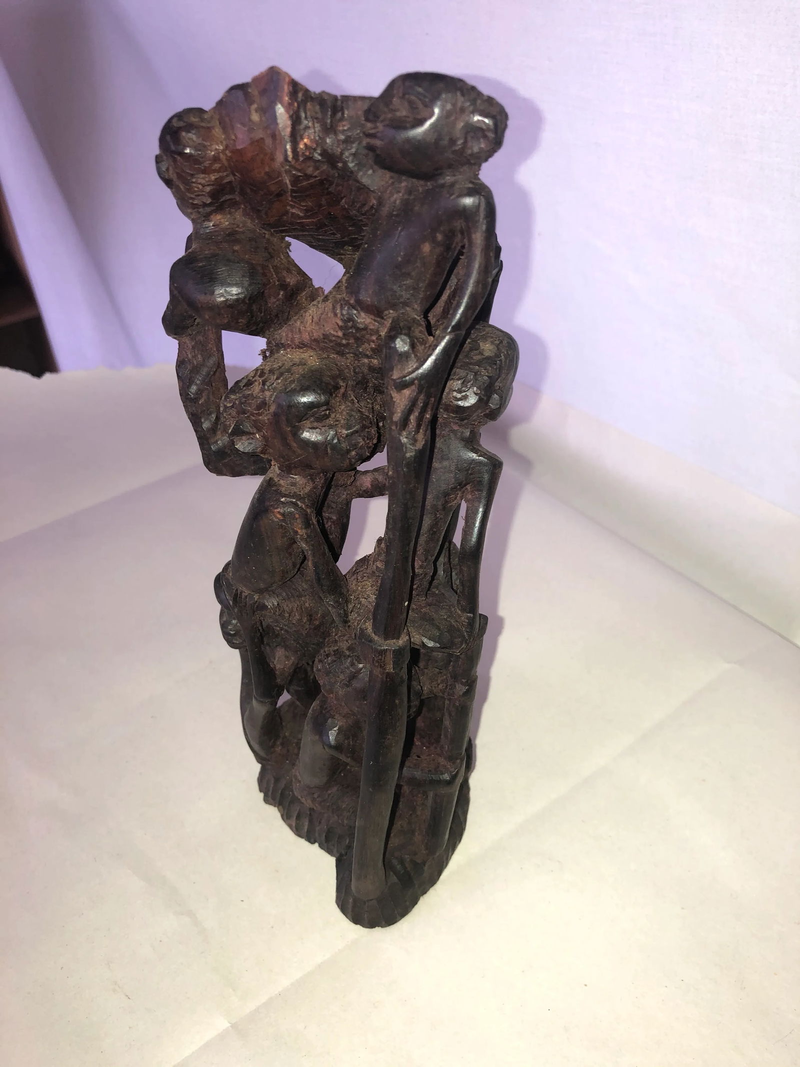 Late 20th Century Figurative Wooden Hand Carved African Sculpture - 7