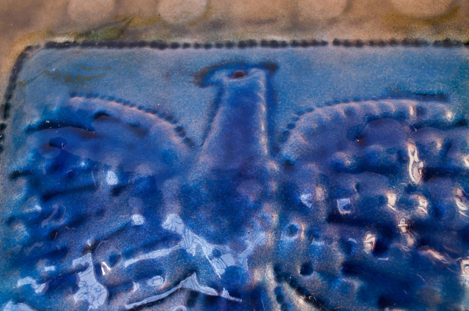 Vintage Enamel on Copper "Eagle" Plaque - 5