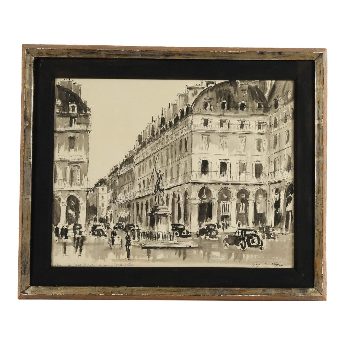 Framed Signed Guy De Neyrac Rue De Rivoli Mixed Media (1 of 12)