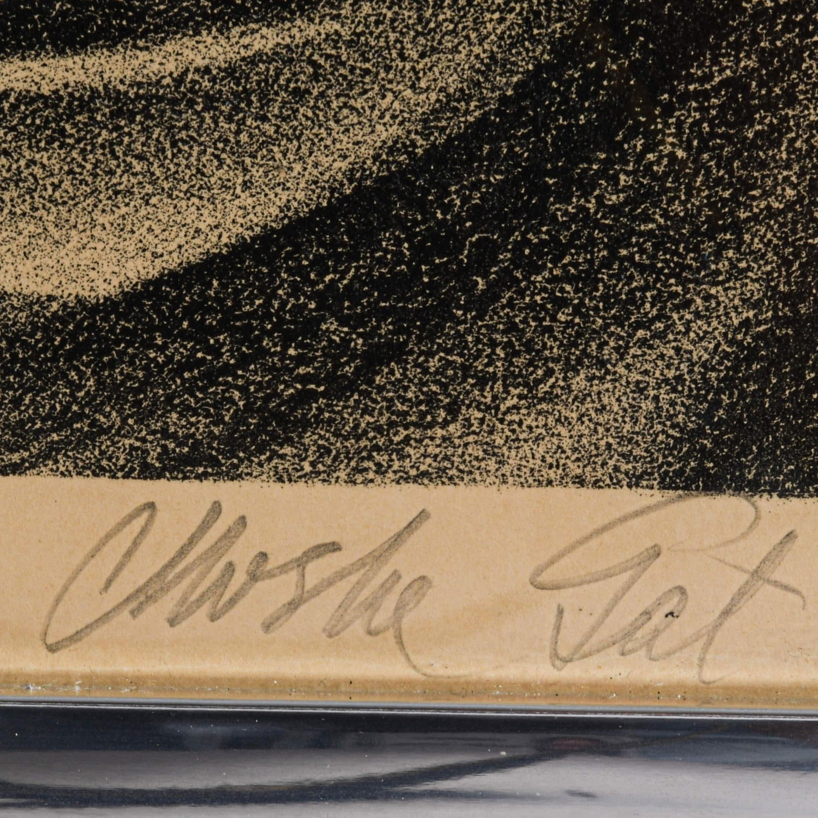 Framed Signed Moshe Gat "Untitled Portrait" Charcoal on Paper - 5