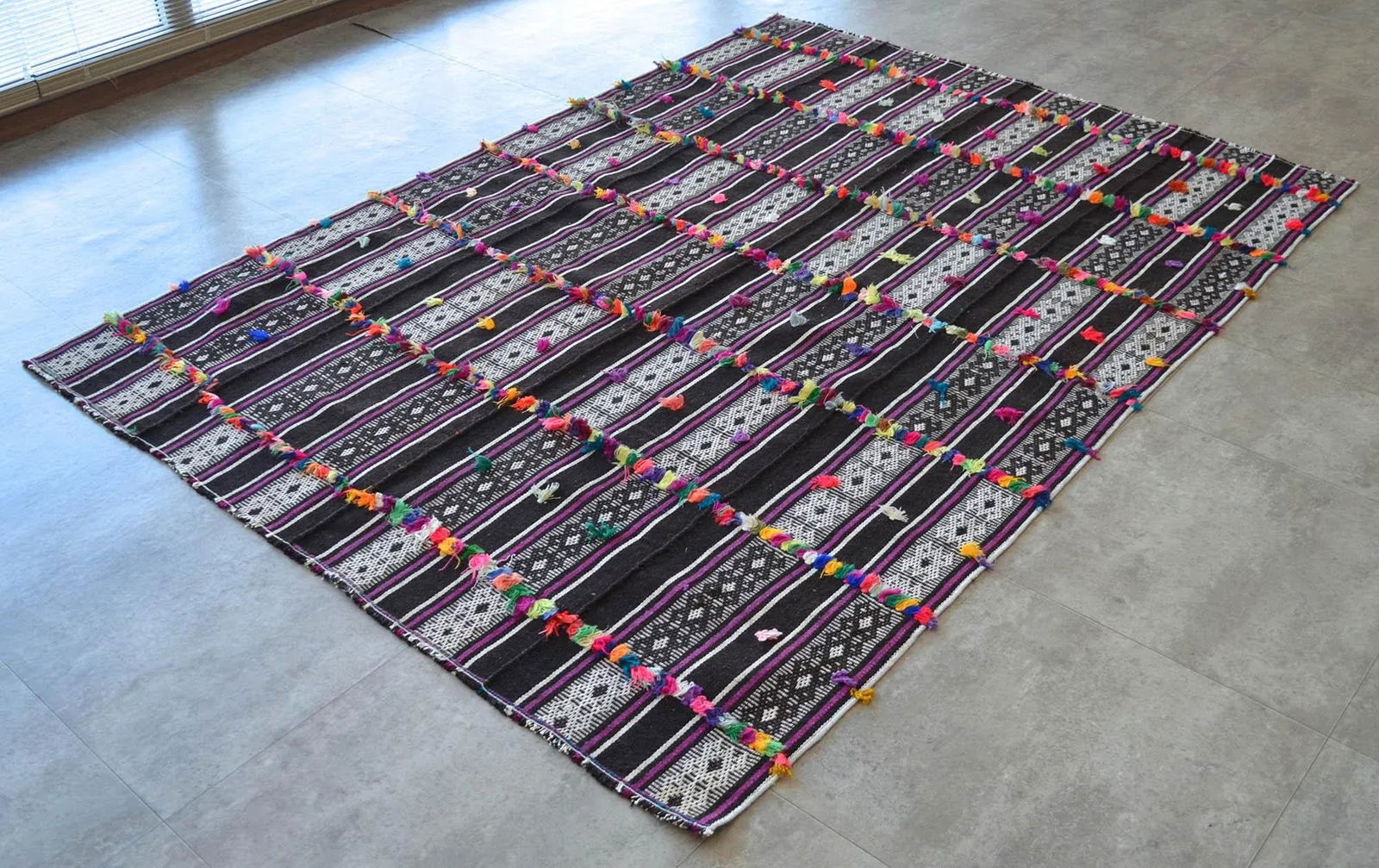 Vintage Rug Primitive Hand Woven Anatolian Kilim Fancy Rug - 5'2" X 7'3" - 4