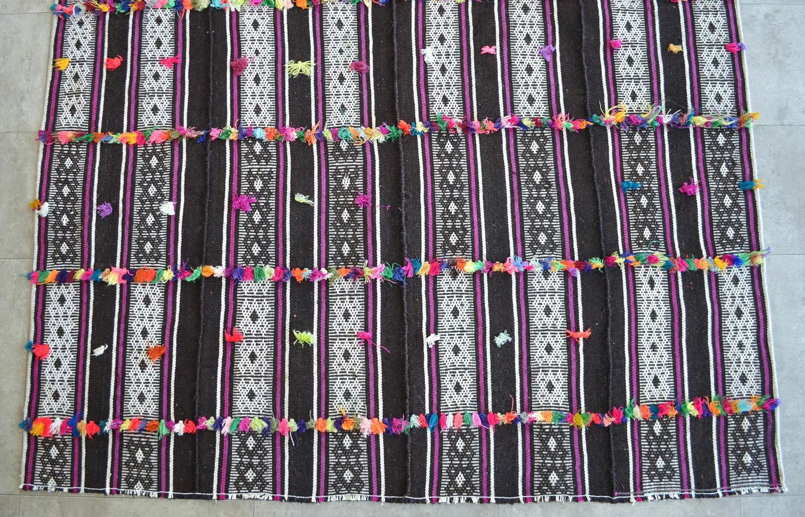 Vintage Rug Primitive Hand Woven Anatolian Kilim Fancy Rug - 5'2" X 7'3" - 6