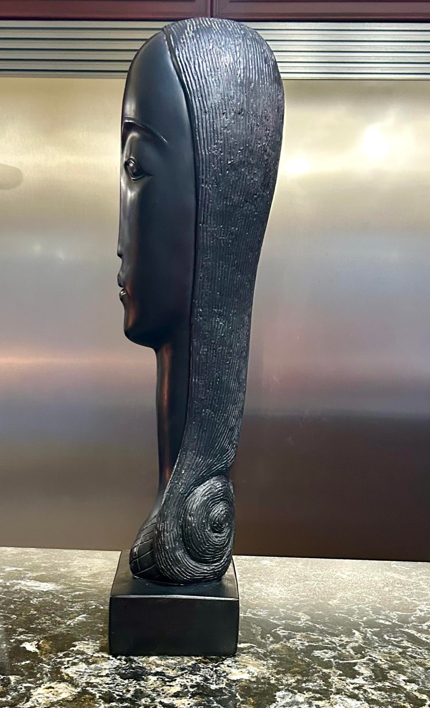 Rima Padova's, Plaster Sculpture of a Woman's Head, Italy, Classical Forms Mixed With a Contempo - 3