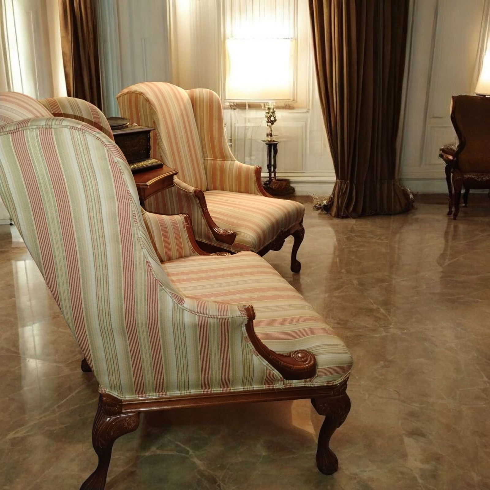 A Pair of Vintage Wingback Chairs by Craftsmaster - 2