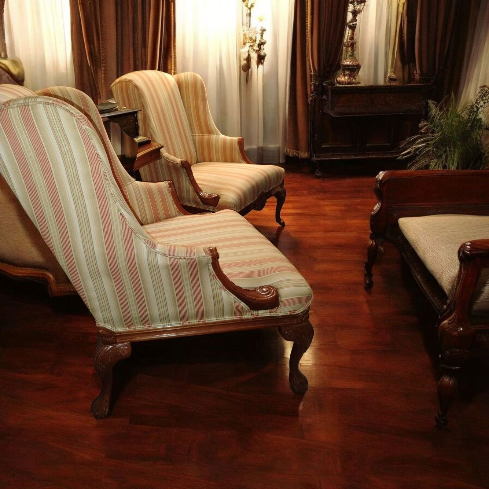 A Pair of Vintage Wingback Chairs by Craftsmaster - 6