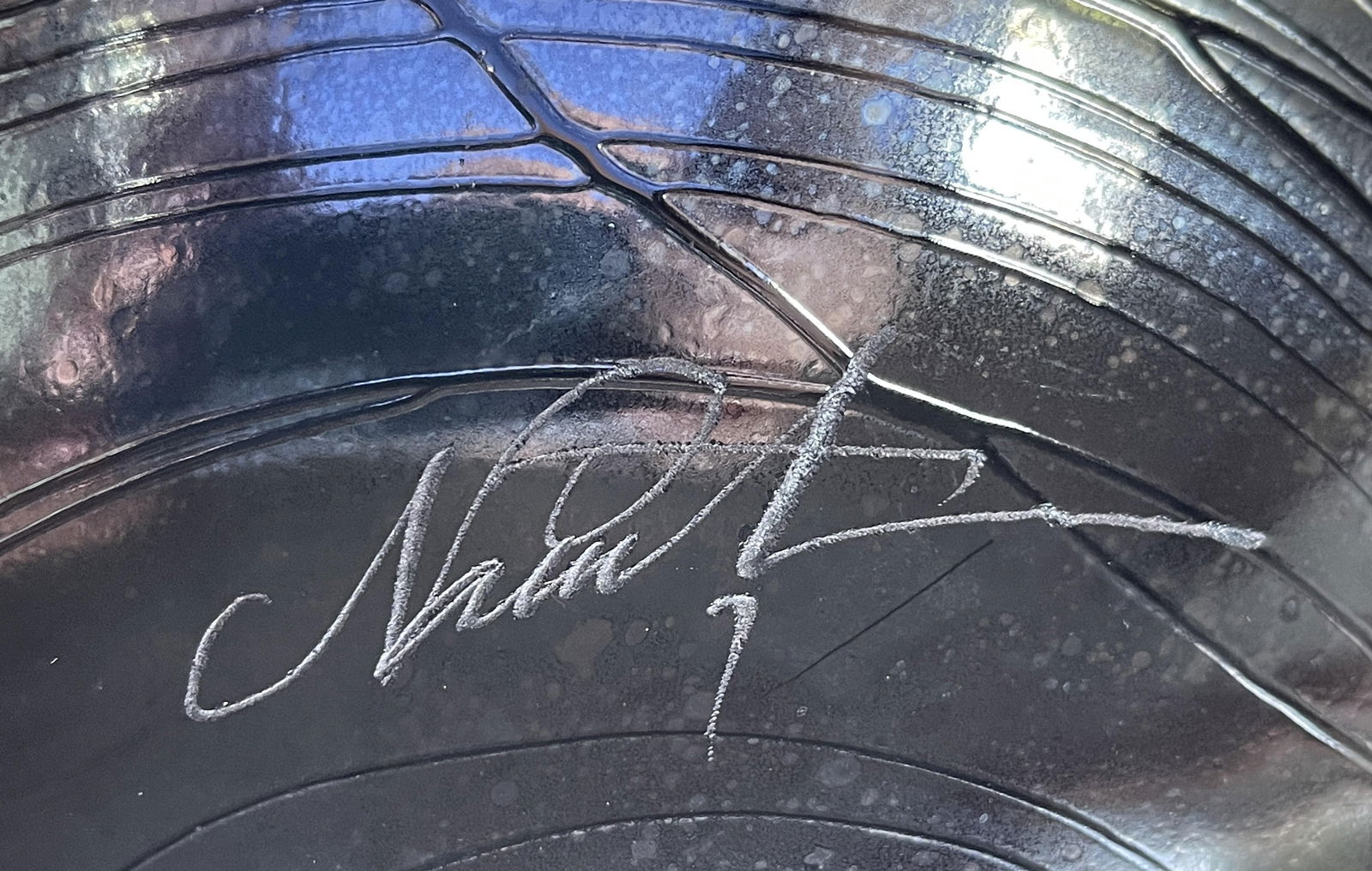 Late 20th Century Monumental Handblown Art Glass Display Bowl Signed, Eastern European Studio Glass - 11