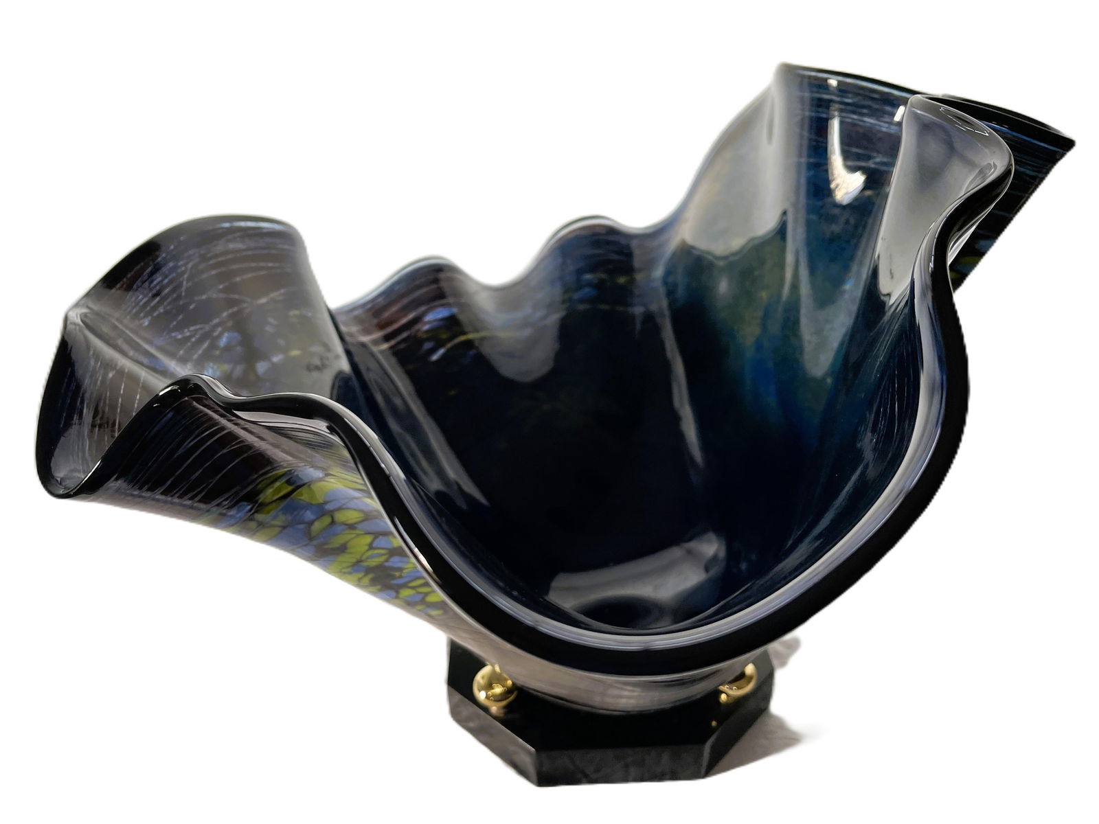 Late 20th Century Monumental Handblown Art Glass Display Bowl Signed, Eastern European Studio Glass - 3