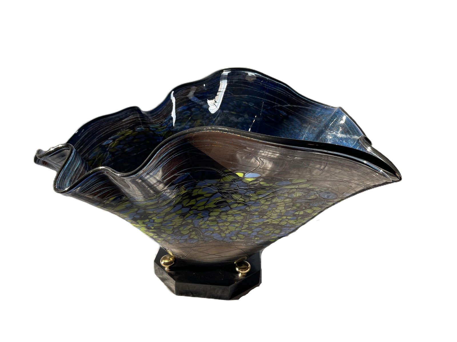 Late 20th Century Monumental Handblown Art Glass Display Bowl Signed, Eastern European Studio Glass - 5
