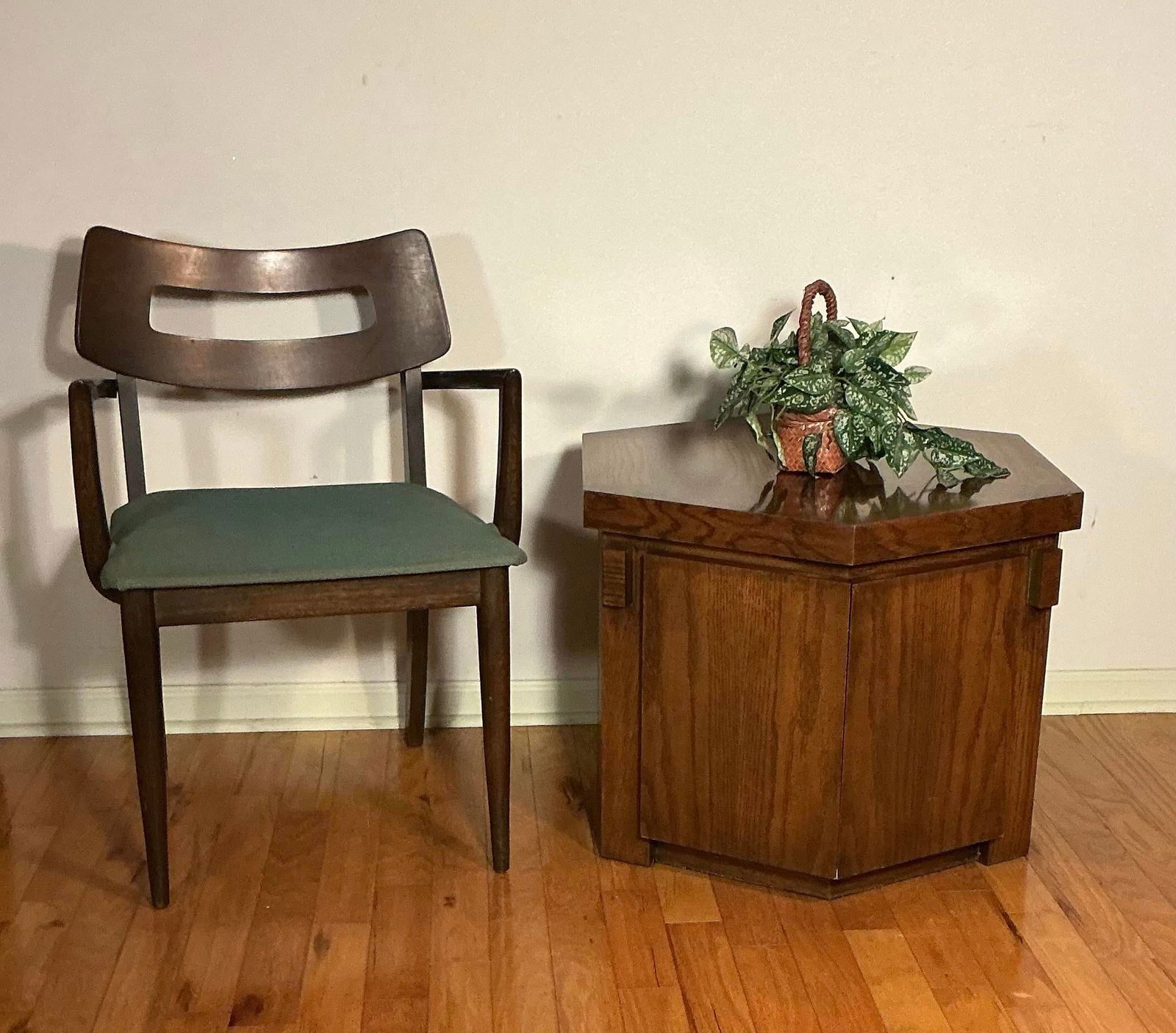Lane Brutalist Mid Century Modern Hexagonal Cabinet End Table, 1970s - 12