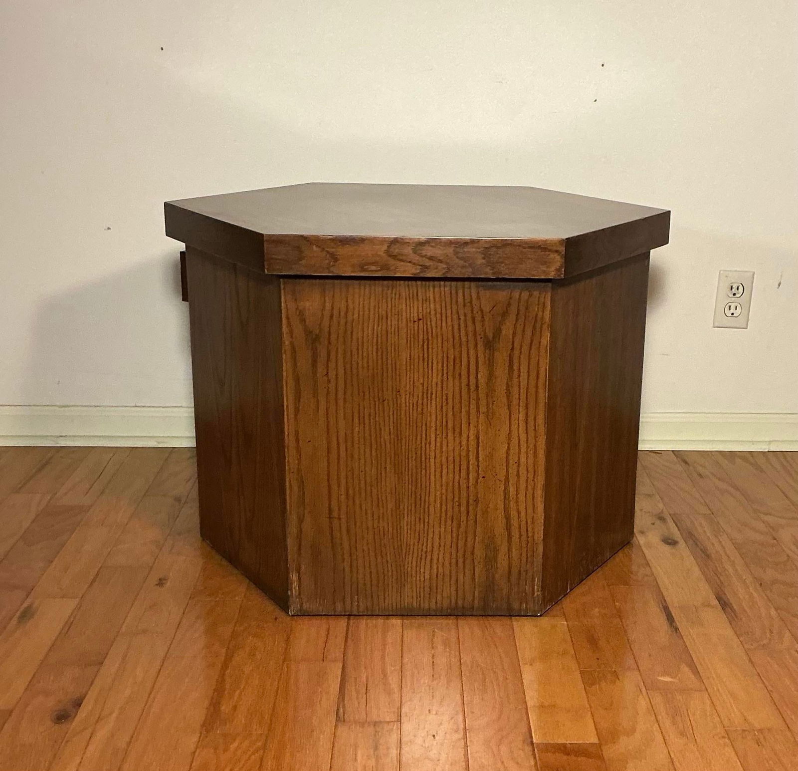 Lane Brutalist Mid Century Modern Hexagonal Cabinet End Table, 1970s - 5