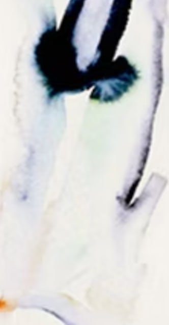 With Me, Watercolor on Paper, Ivory Field, Shades of Dusty Turquoise, Grey Lavender, Emerald Green - 4