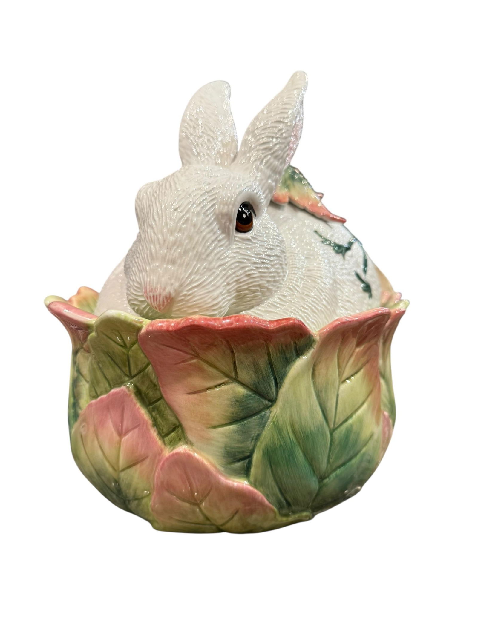 1990s Fitz & Floyd "Le Lapin" Large Oval Covered Vegetable Bowl - 9