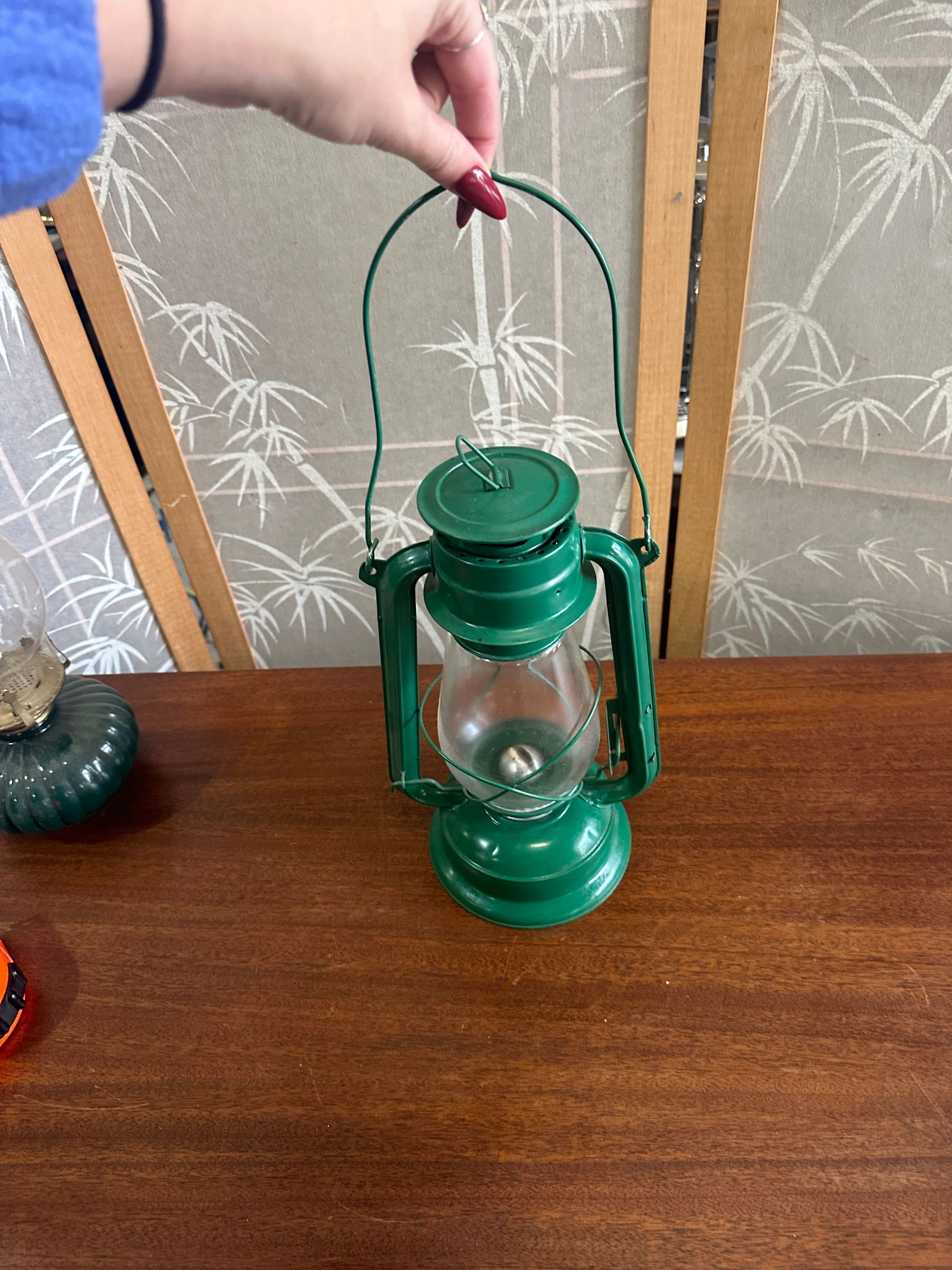 Vintage Green Industrial Style Lantern - 7