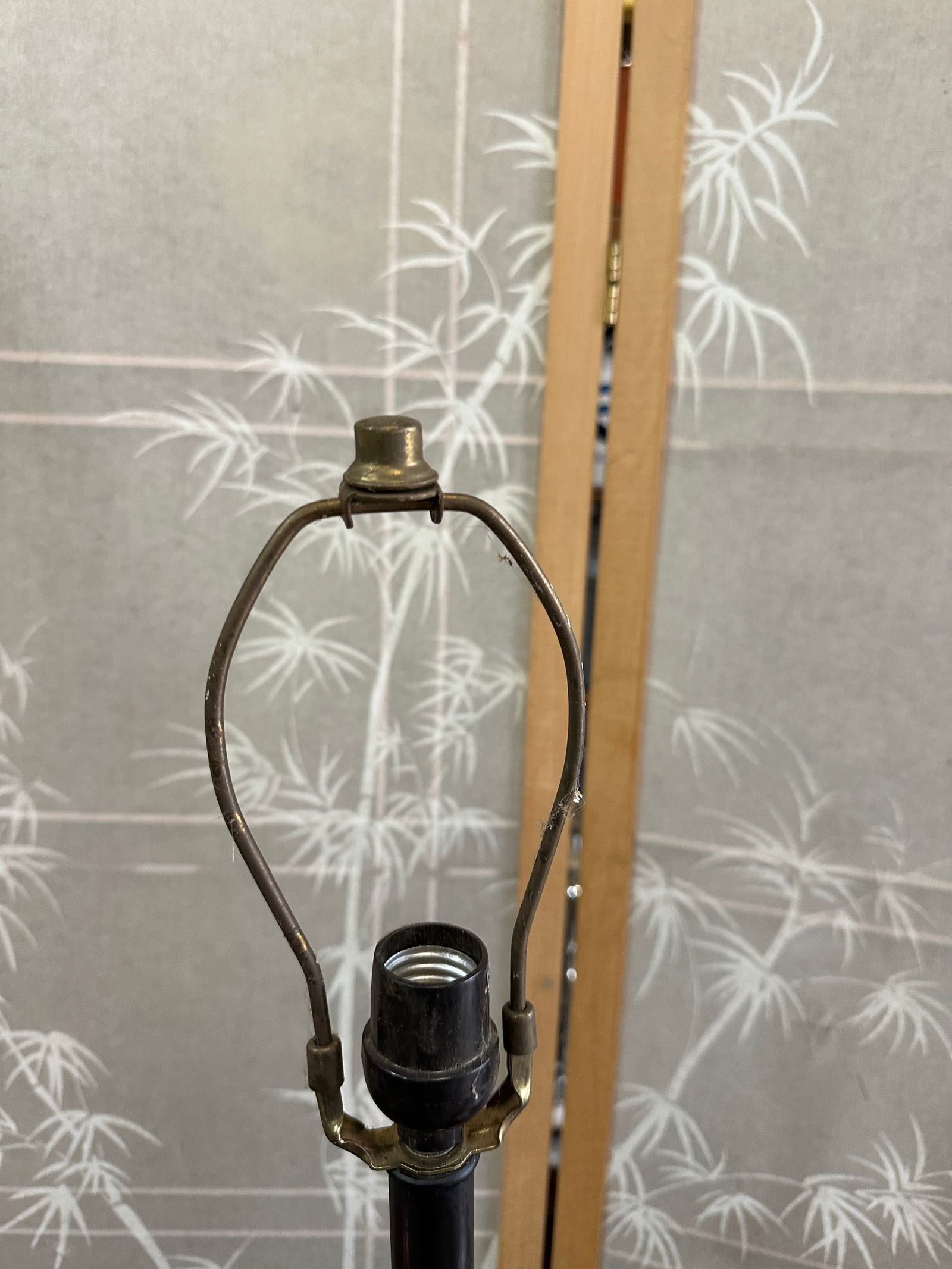 1970s Modern Amber Colored Glass Black Metal Table Lamp - 5