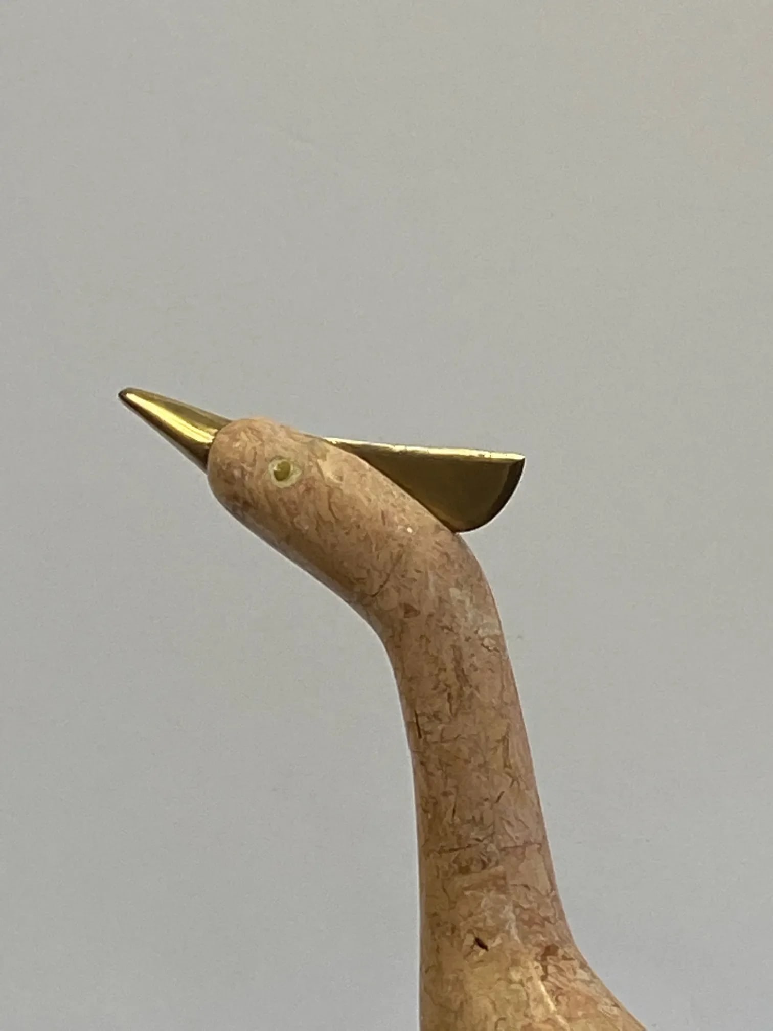 Tessellated Stone & Brass Bird Sculpture - 2