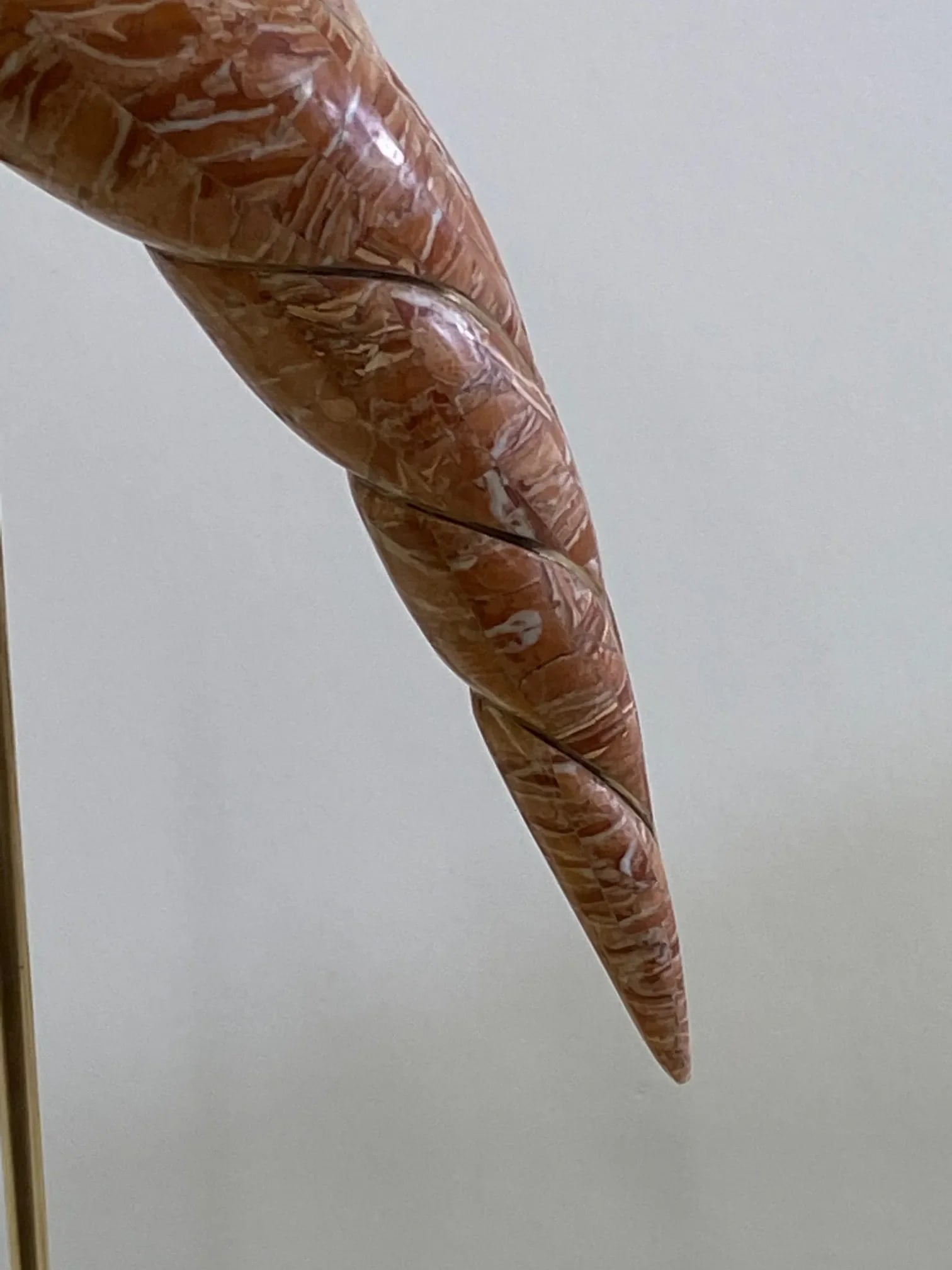 Tessellated Stone & Brass Bird Sculpture - 4