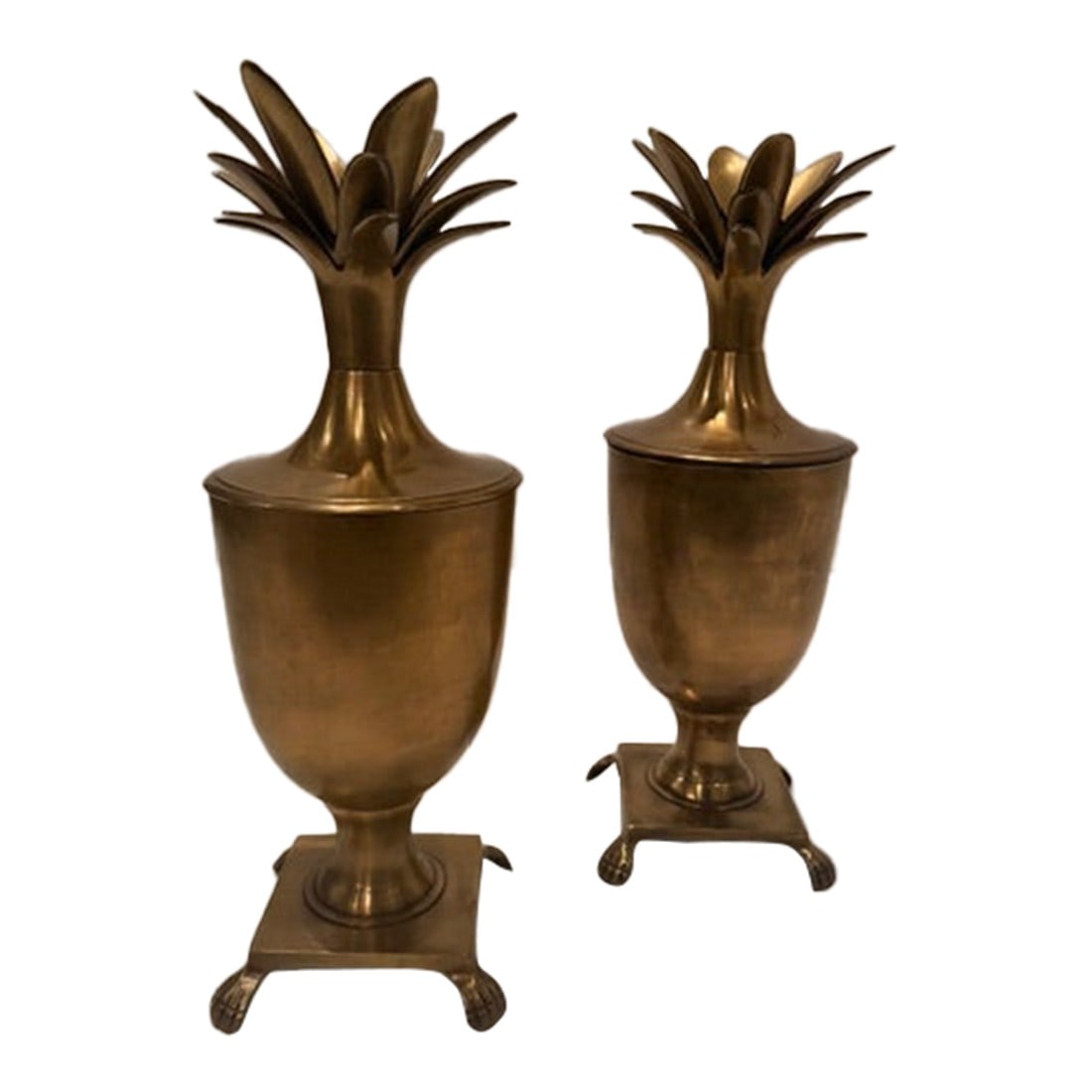 Brass Lidded Pineapple Jars -a Pair (1 of 10)