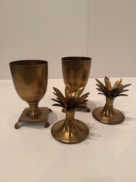 Brass Lidded Pineapple Jars -a Pair - 4