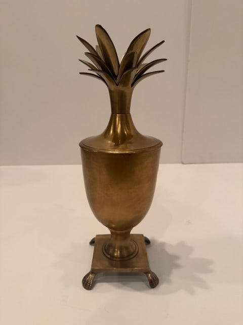 Brass Lidded Pineapple Jars -a Pair - 8