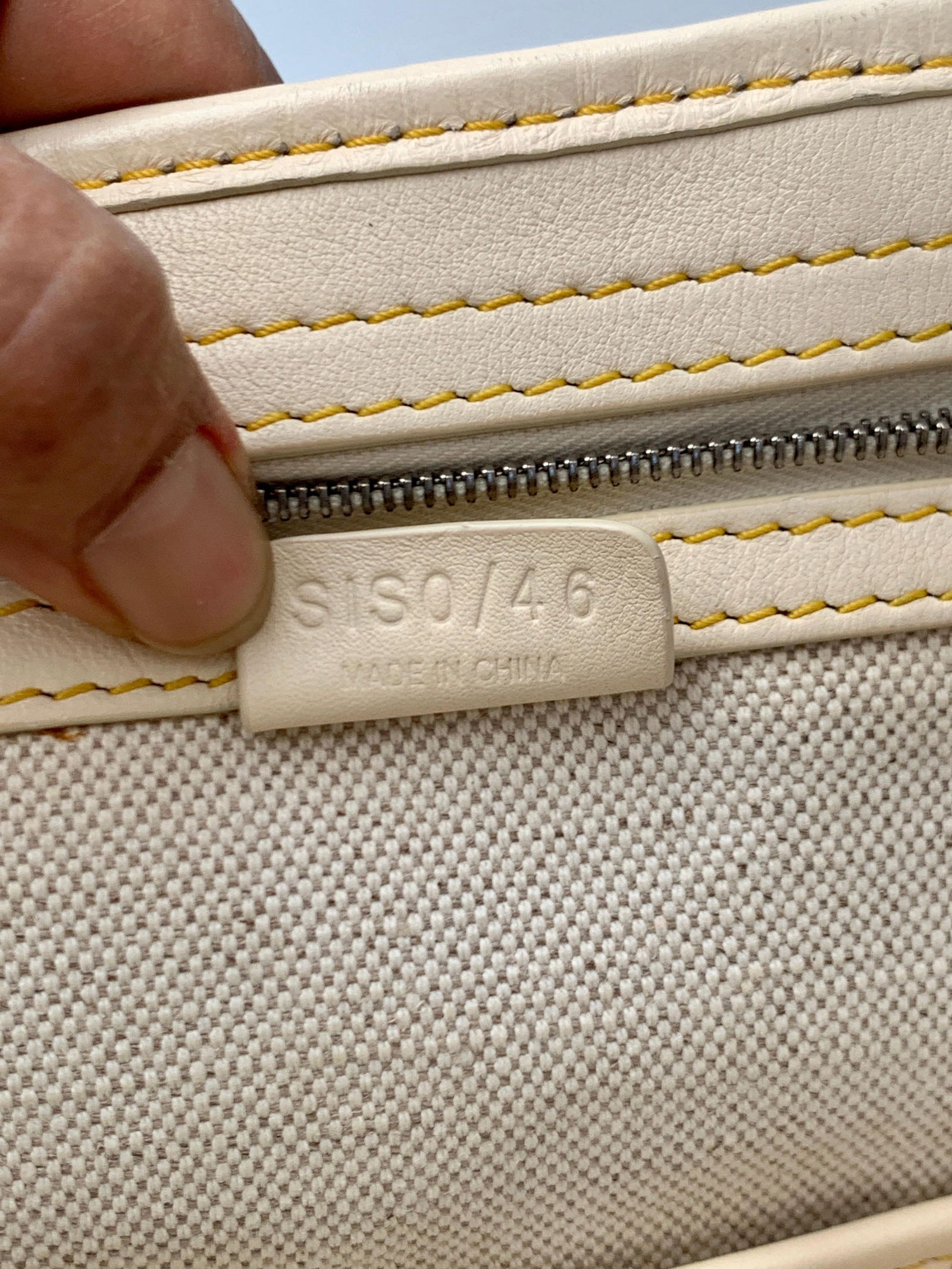 Pre-Loved Celine Yellow Beige Canvas Coated PVC Plastic Macadam Tote Bag - 9