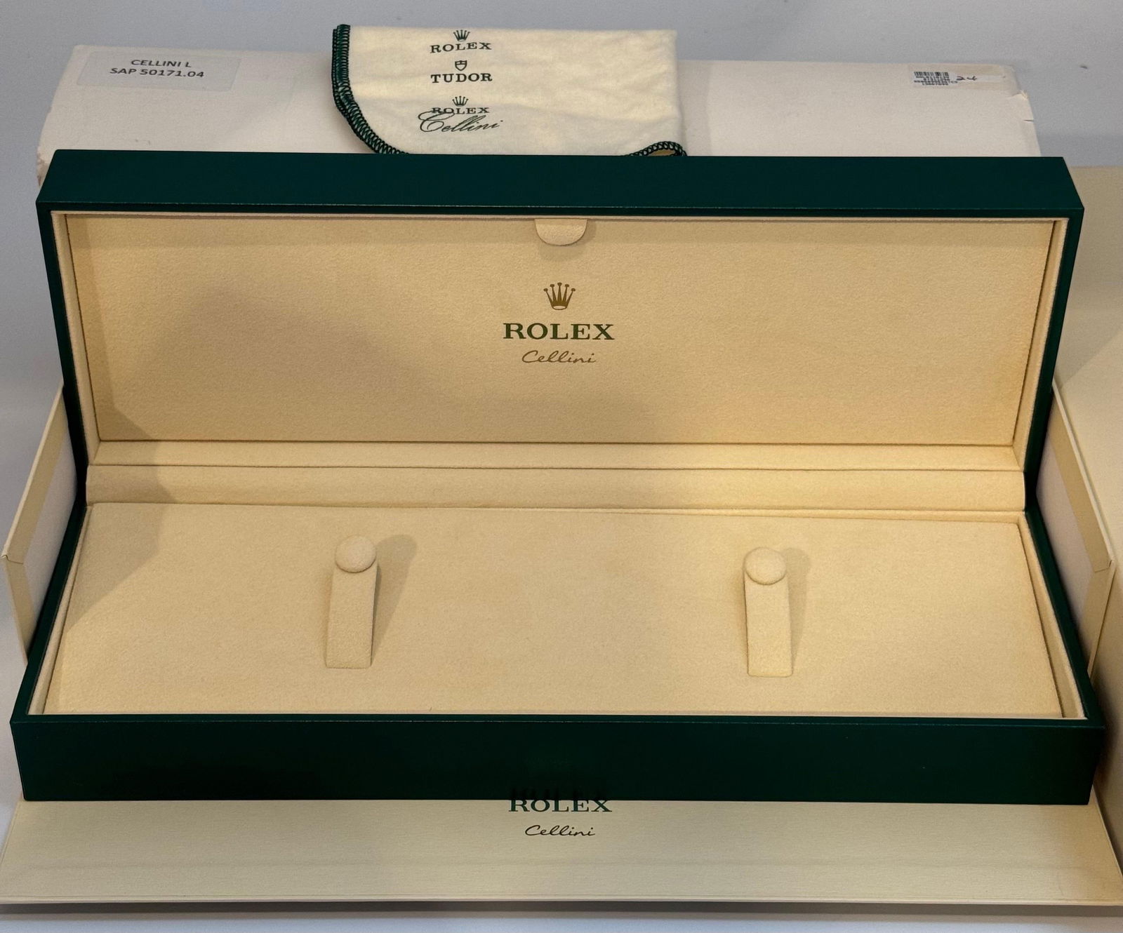 Rolex Watch Box, New Creme Empty Acs. ROLEX watch case box CELLINI Brand New - 12