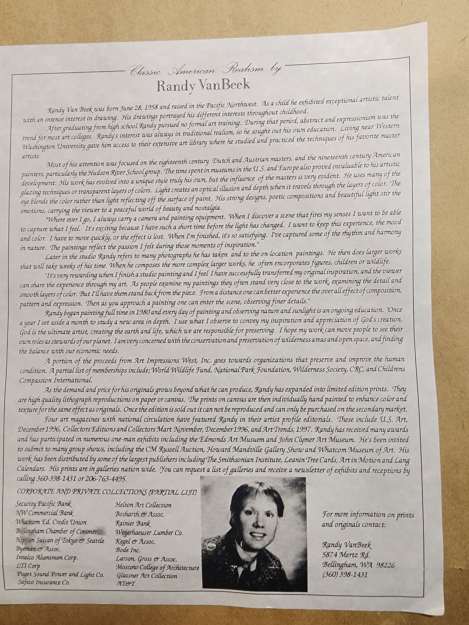 1990s Randy Van Beek Original Oil Painting "Autumn Solitude". - 4