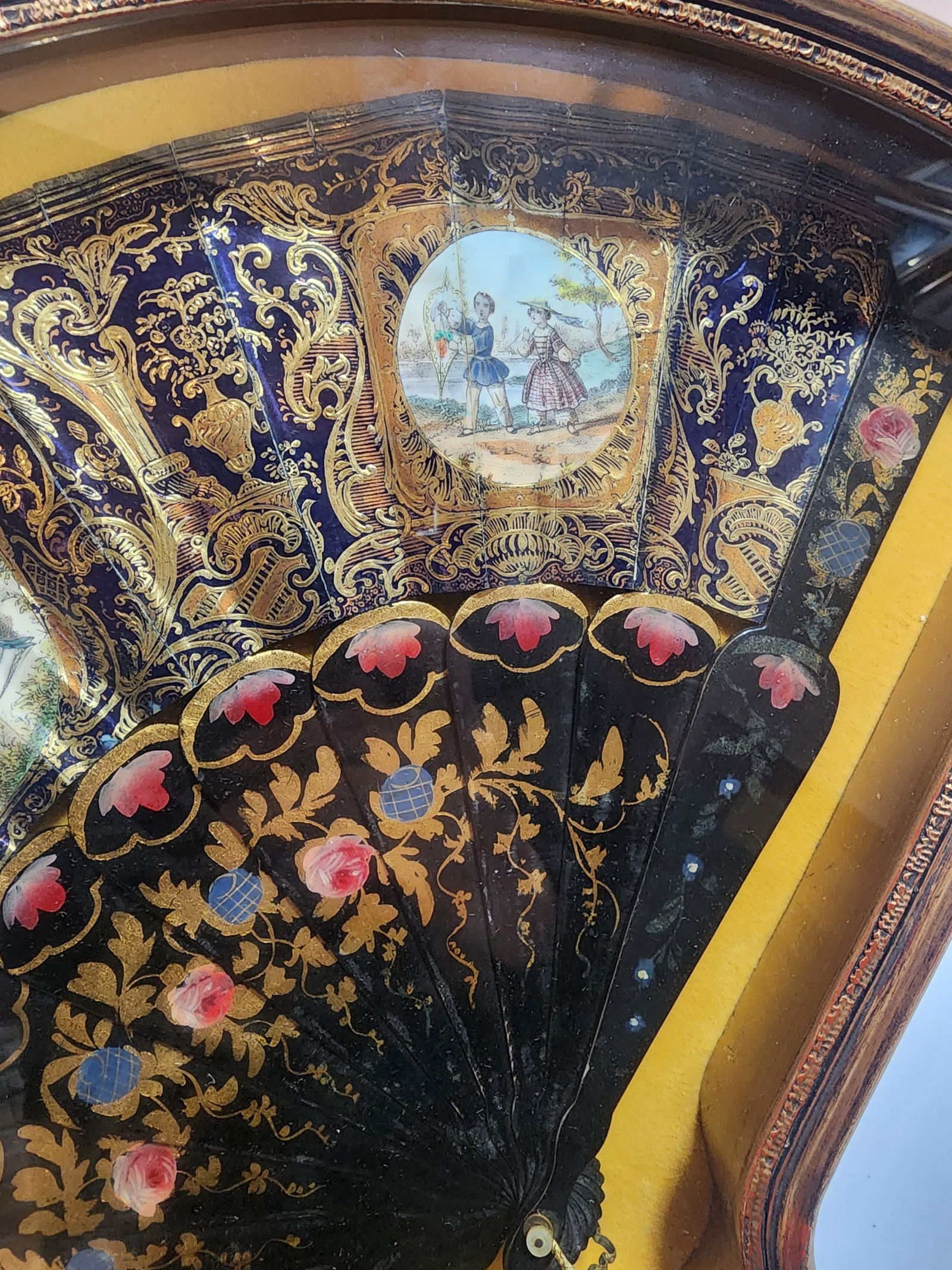 Antique 19th Century Lady's Fan Framed and Mounted - 10