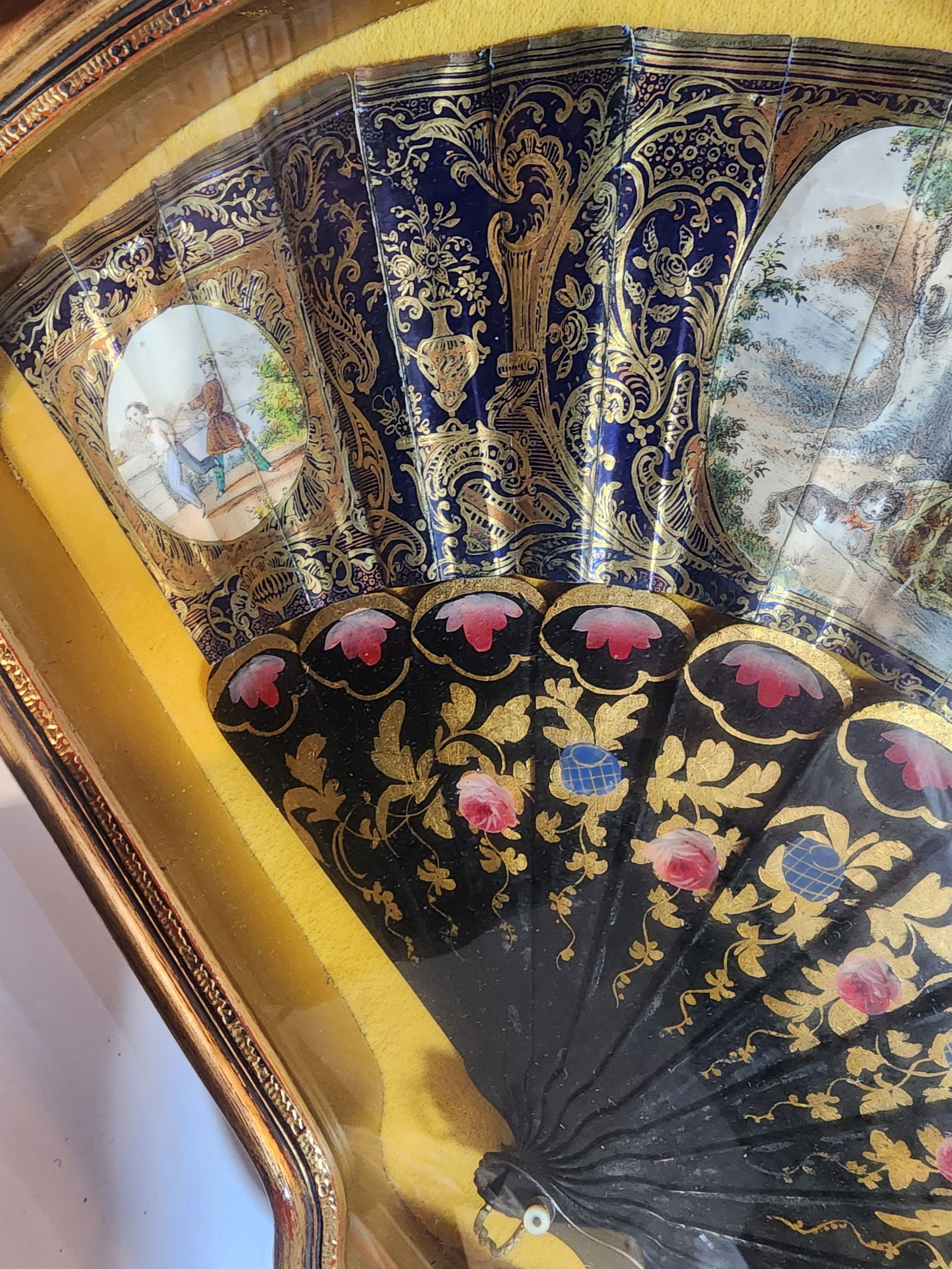 Antique 19th Century Lady's Fan Framed and Mounted - 11