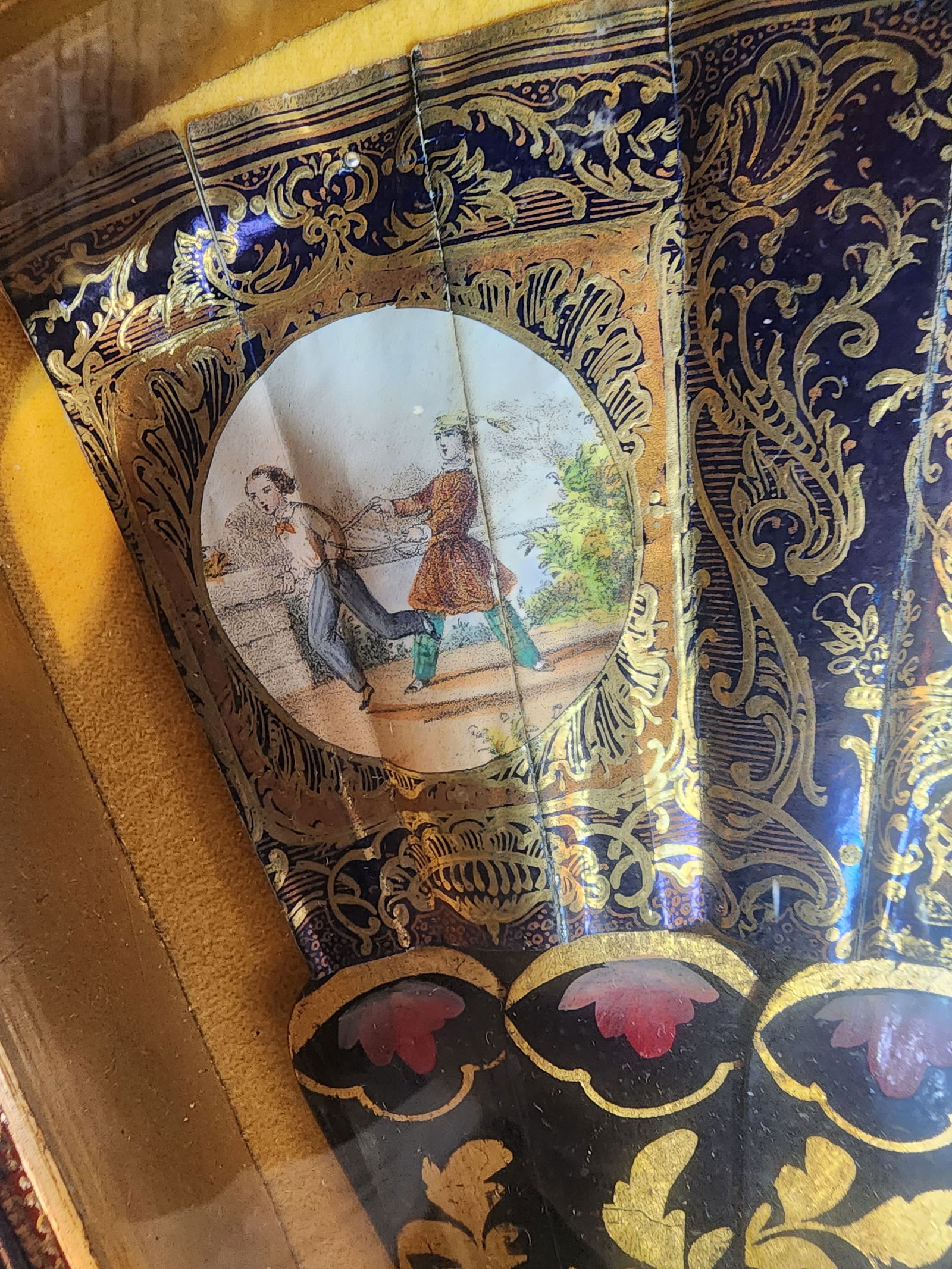 Antique 19th Century Lady's Fan Framed and Mounted - 12