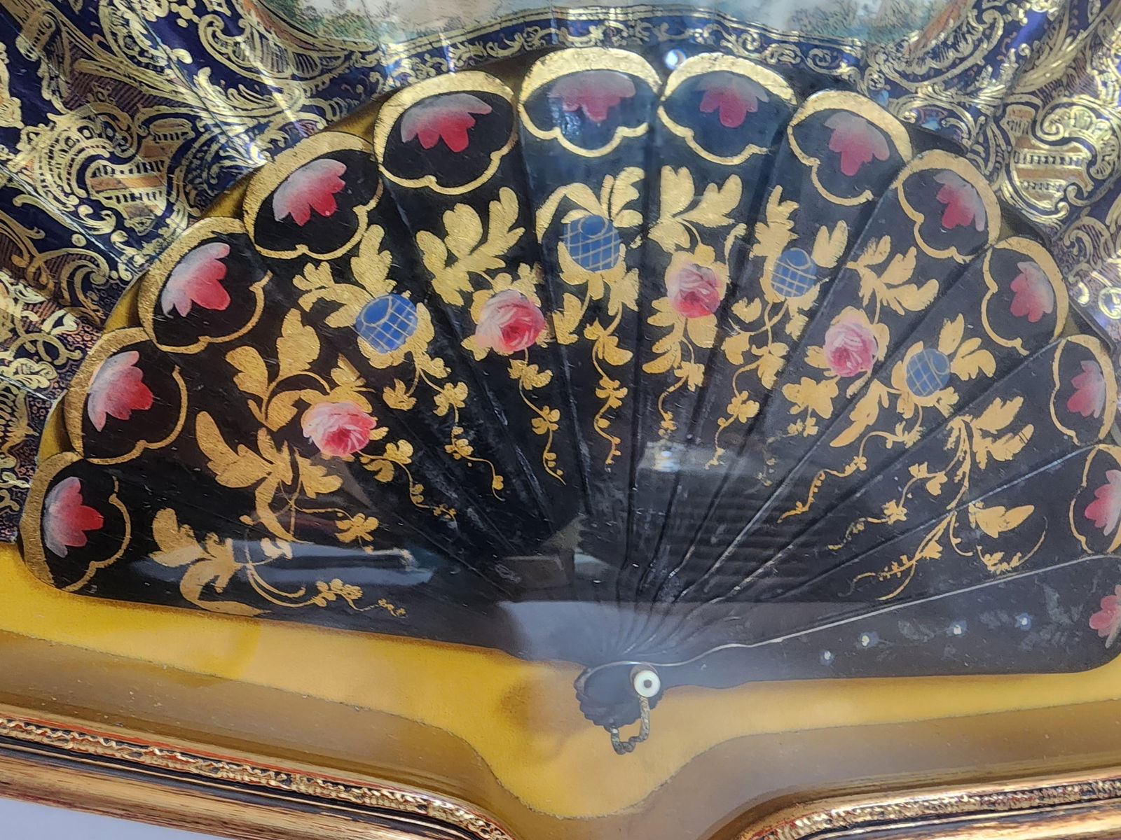 Antique 19th Century Lady's Fan Framed and Mounted - 2