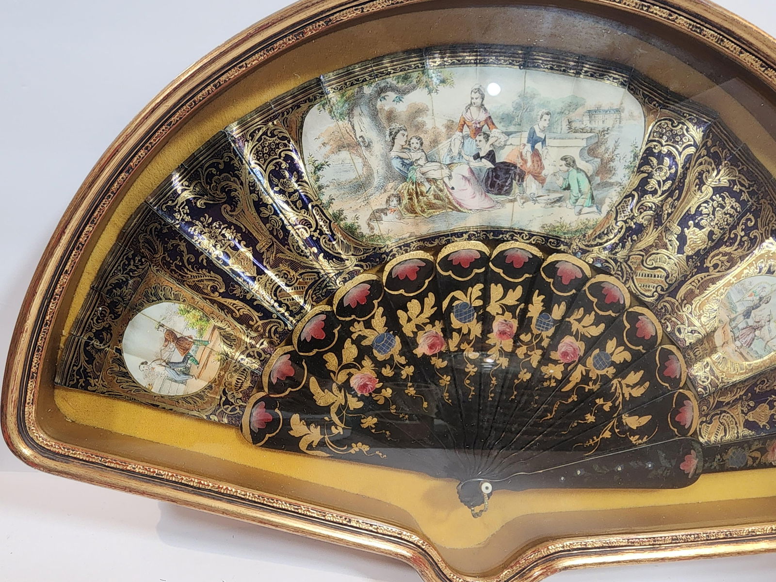 Antique 19th Century Lady's Fan Framed and Mounted - 3