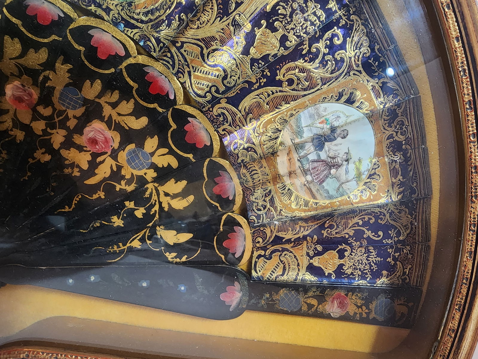 Antique 19th Century Lady's Fan Framed and Mounted - 5