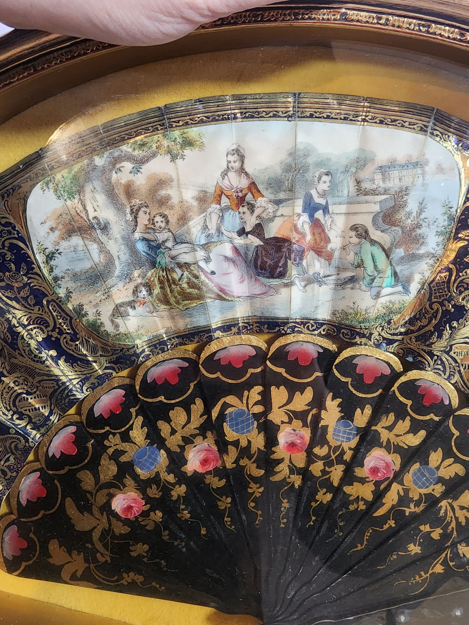 Antique 19th Century Lady's Fan Framed and Mounted - 8