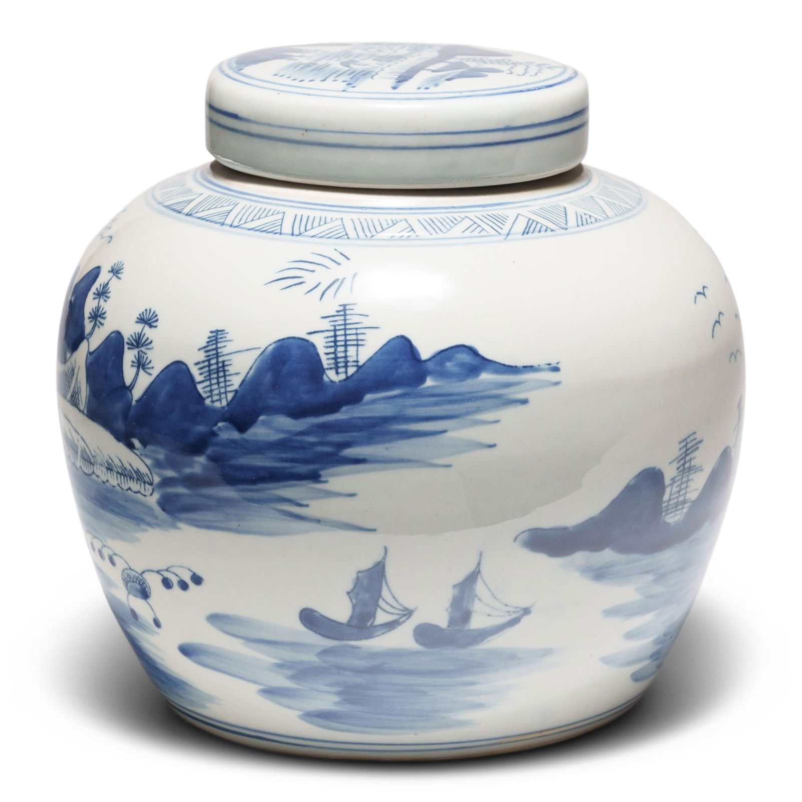 Blue & White Shan Shui Ginger Jar - 2