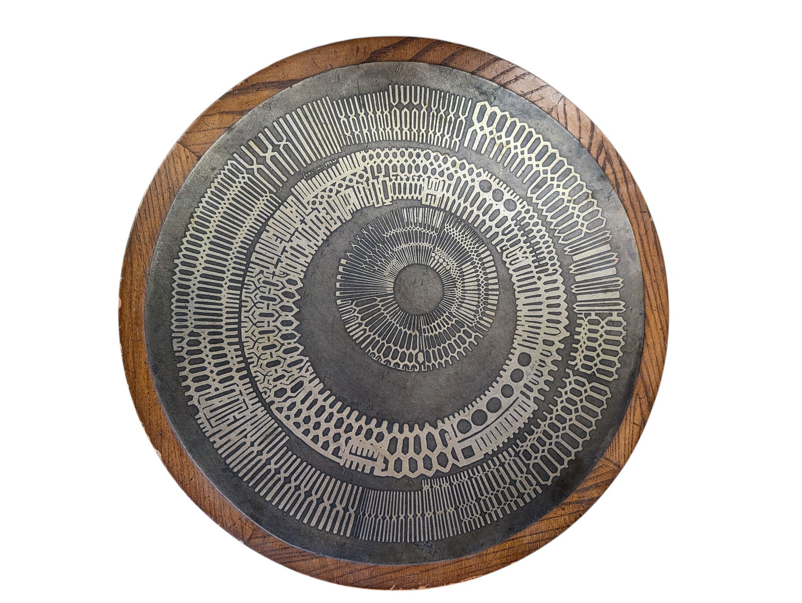 1970s Italian Brutalist Etched Side Table by G. Urso - 4