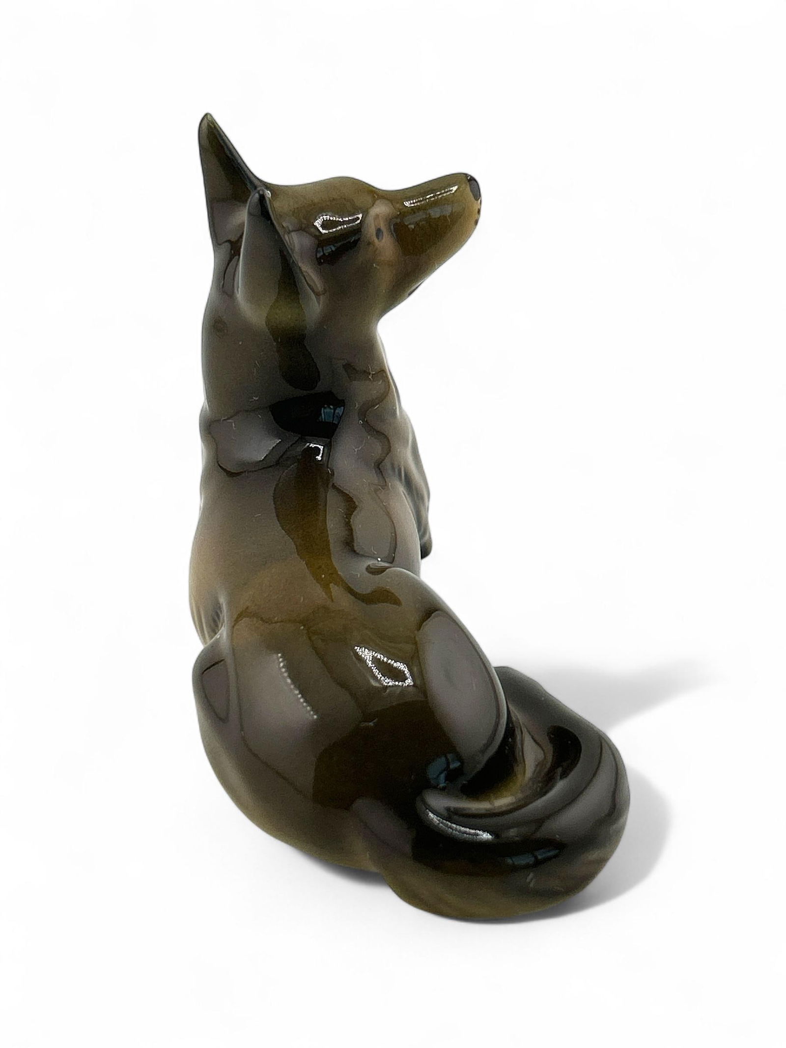 1960's Royal Dux Porcelain German Shepherd Statue Czechoslovakia - 5