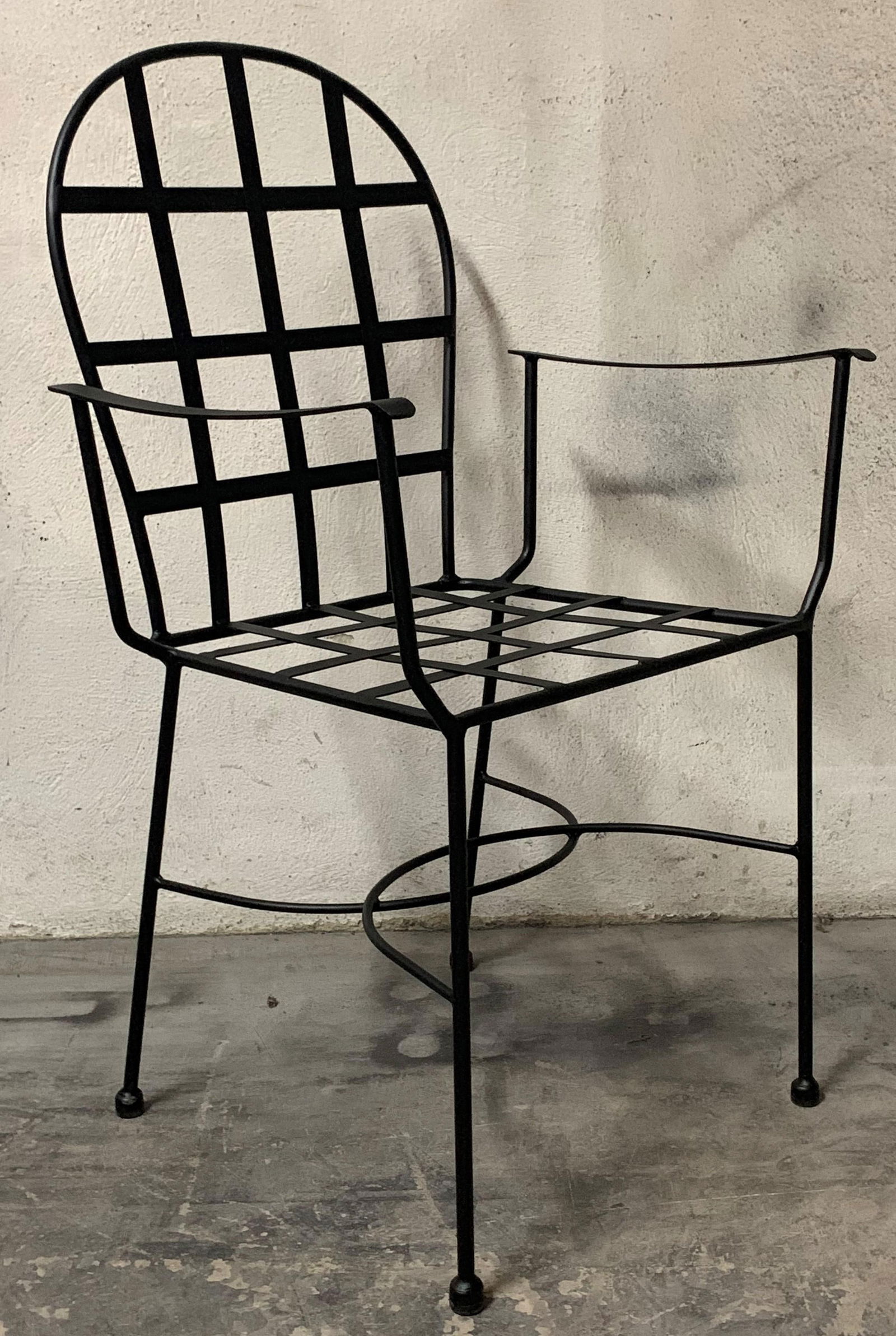 Set of 2 Garden or Dinning Armchairs in Black Wrought Iron, Indoor & Outdoor - 16