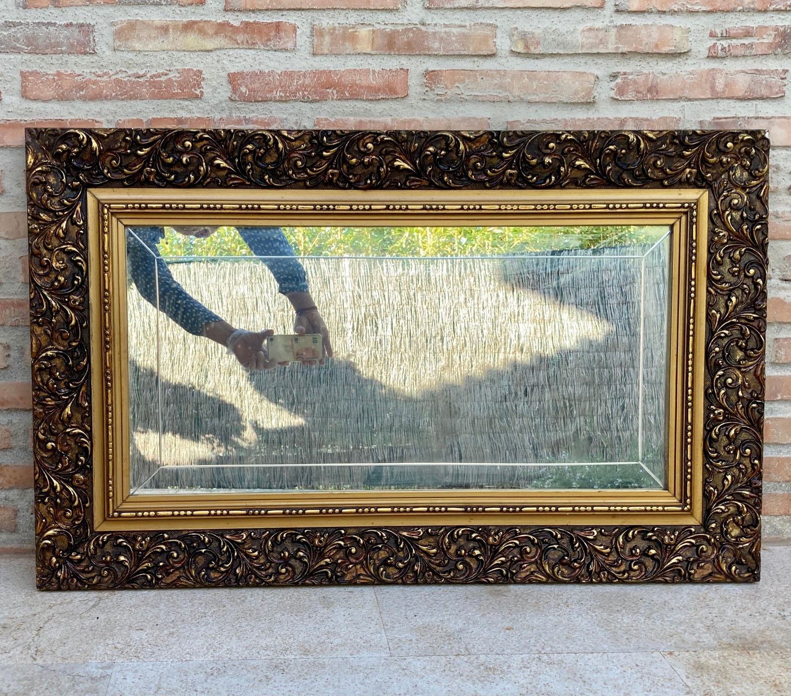 Vintage French Mirror with Gold Frame - 18