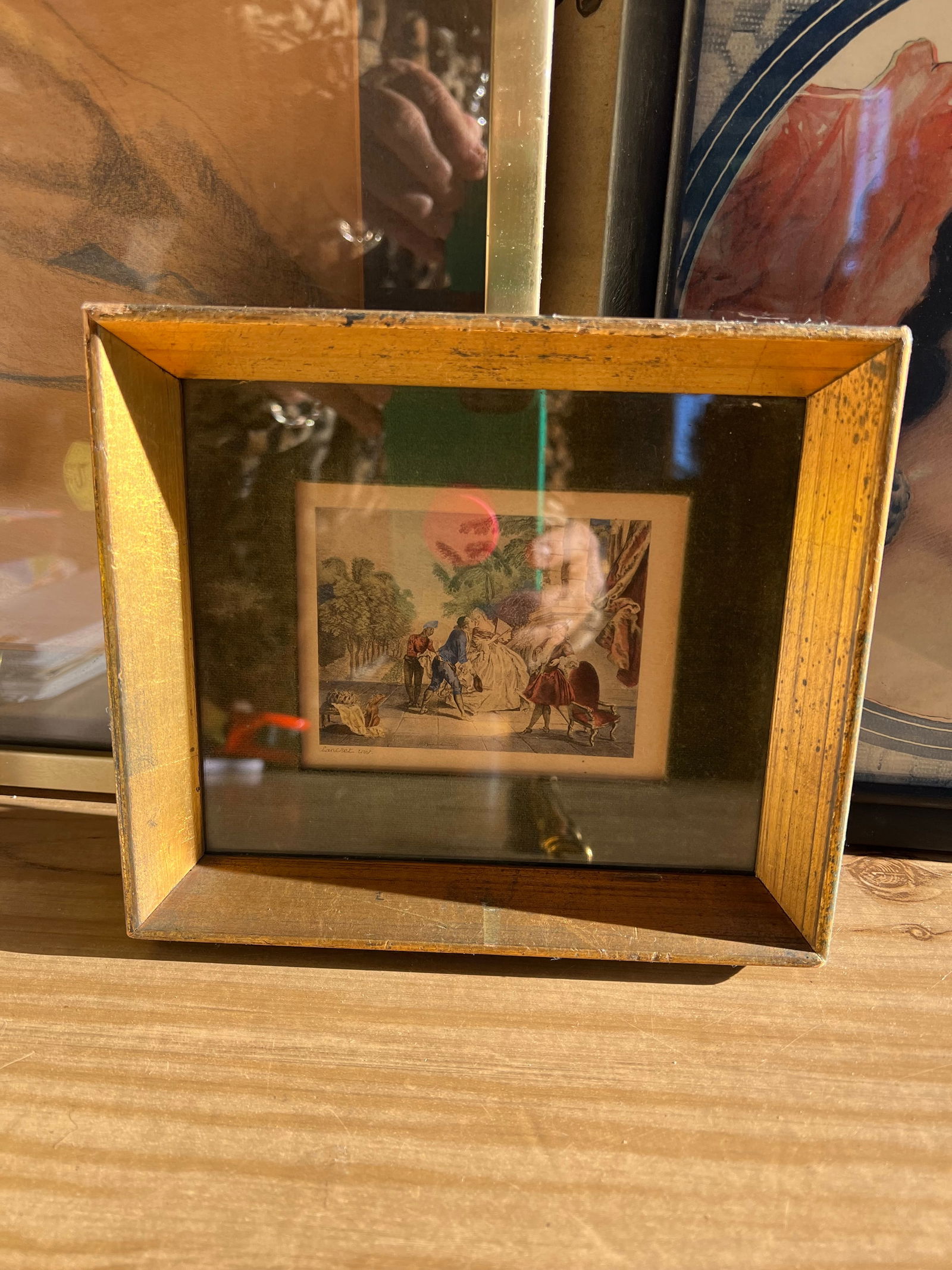 1970s Small French Framed Print, in Nicolas Lancret Style - 2